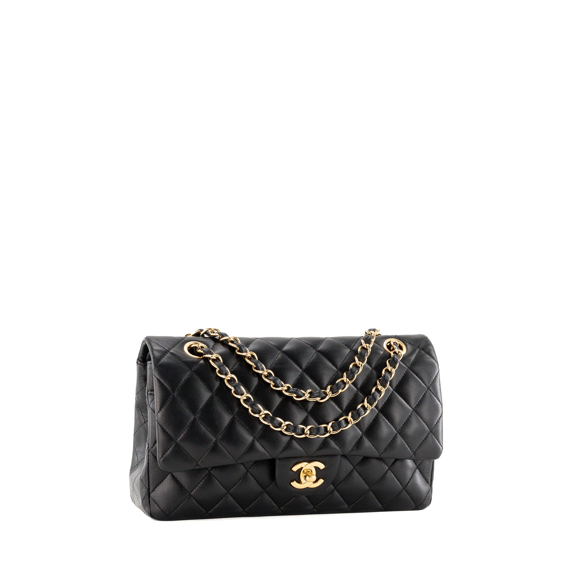 CHANEL - Sac à épaule Classique/Timeless 11.12 Chanel en cuir lisse noir