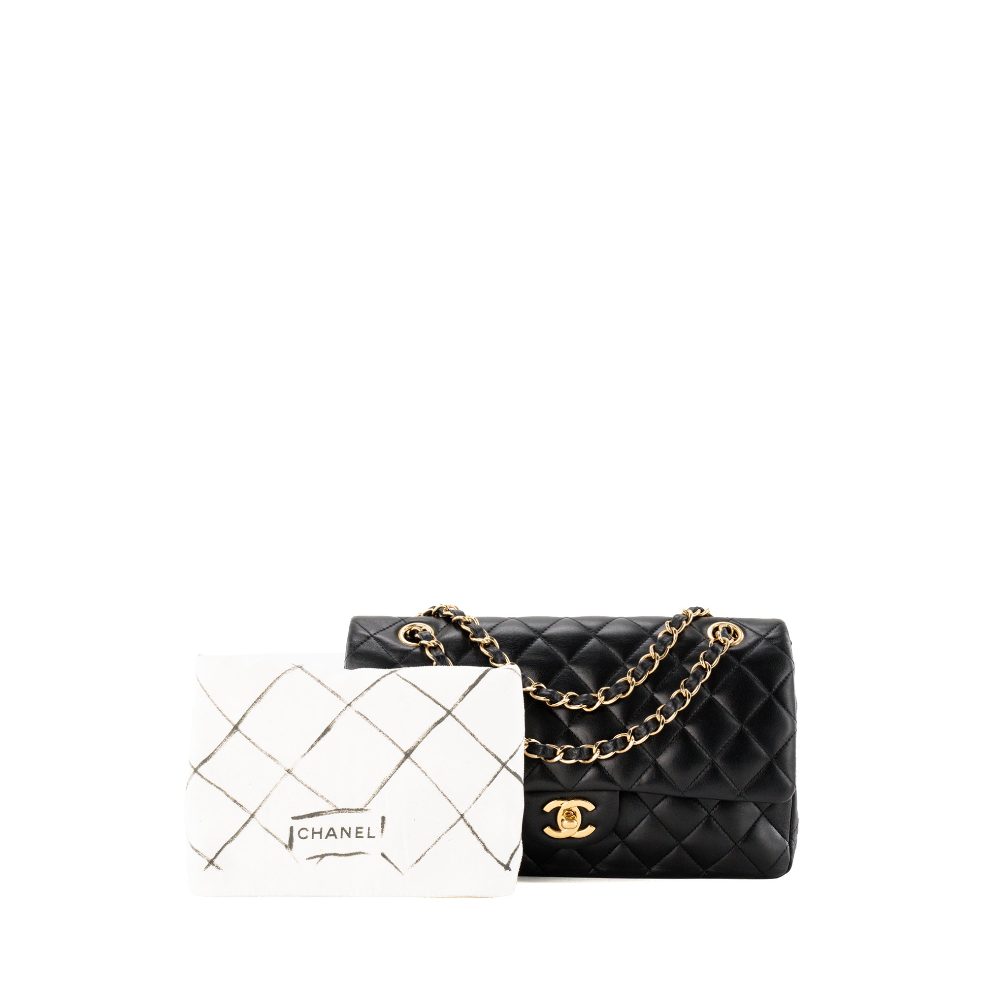 CHANEL - Sac à épaule Classique/Timeless 11.12 Chanel en cuir lisse noir