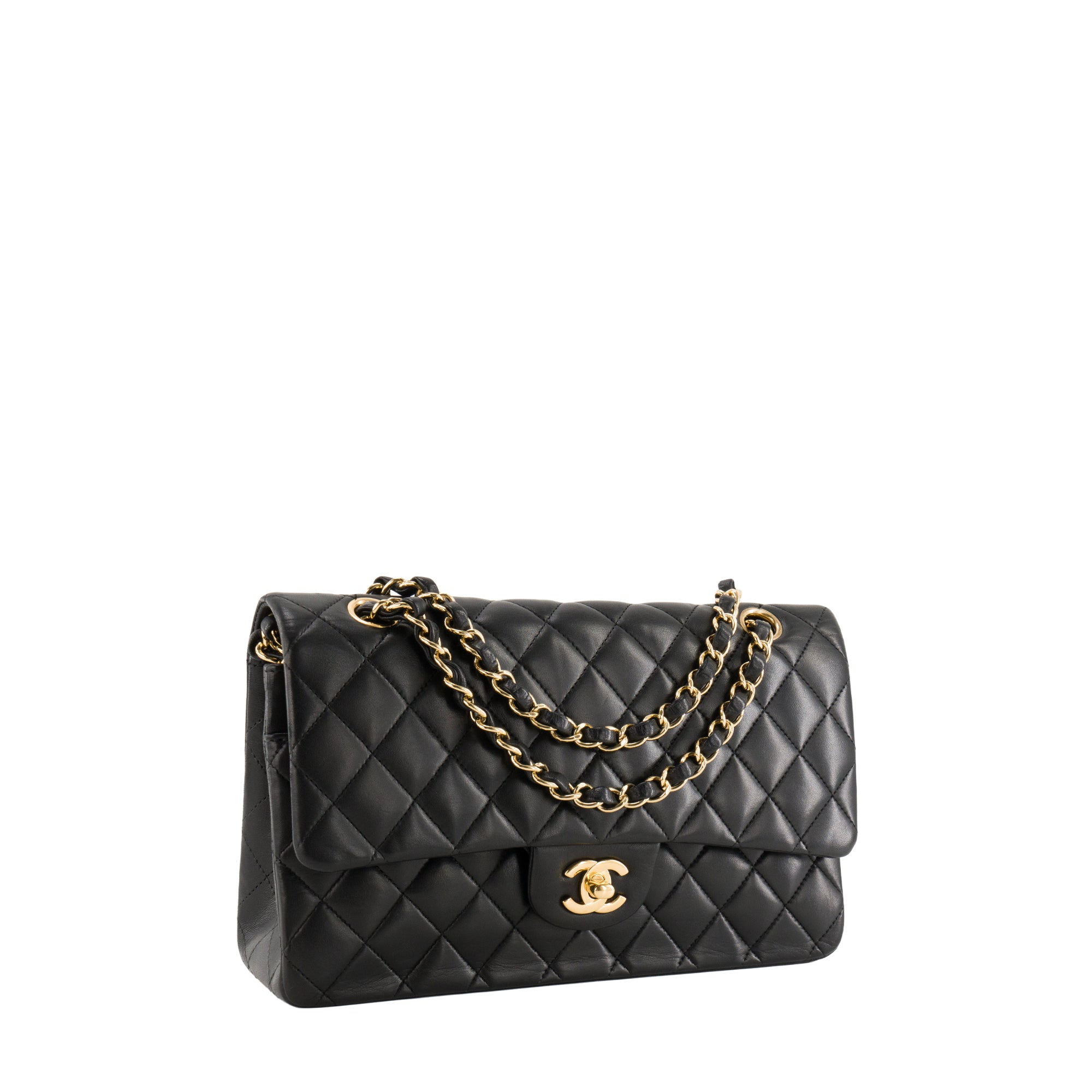 CHANEL - Sac à épaule Classique/Timeless 11.12 Chanel en cuir lisse noir