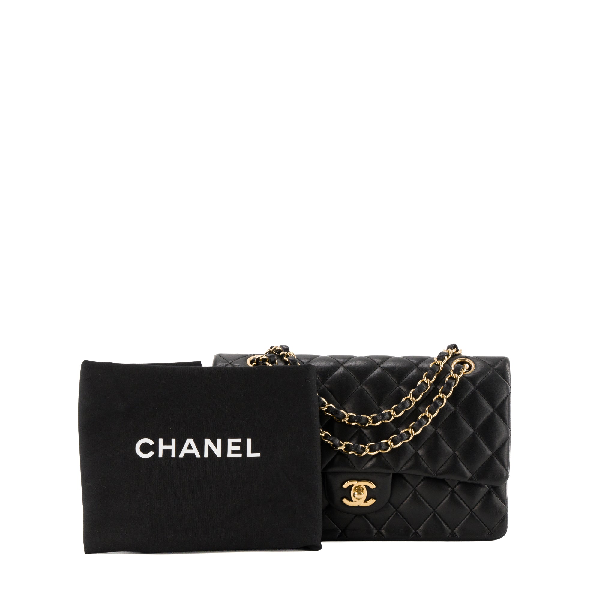 CHANEL - Sac à épaule Classique/Timeless 11.12 Chanel en cuir lisse noir