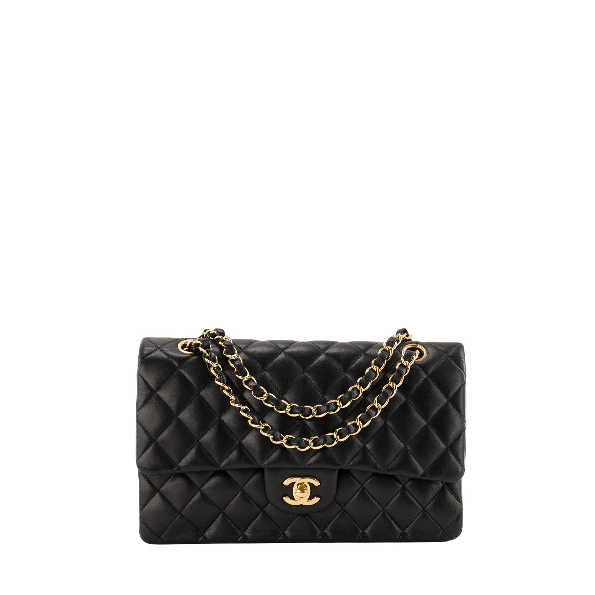CHANEL - Sac à épaule Classique/Timeless 11.12 Chanel en cuir lisse noir