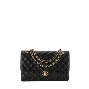 CHANEL - Sac à épaule Classique/Timeless 11.12 Chanel en cuir lisse noir
