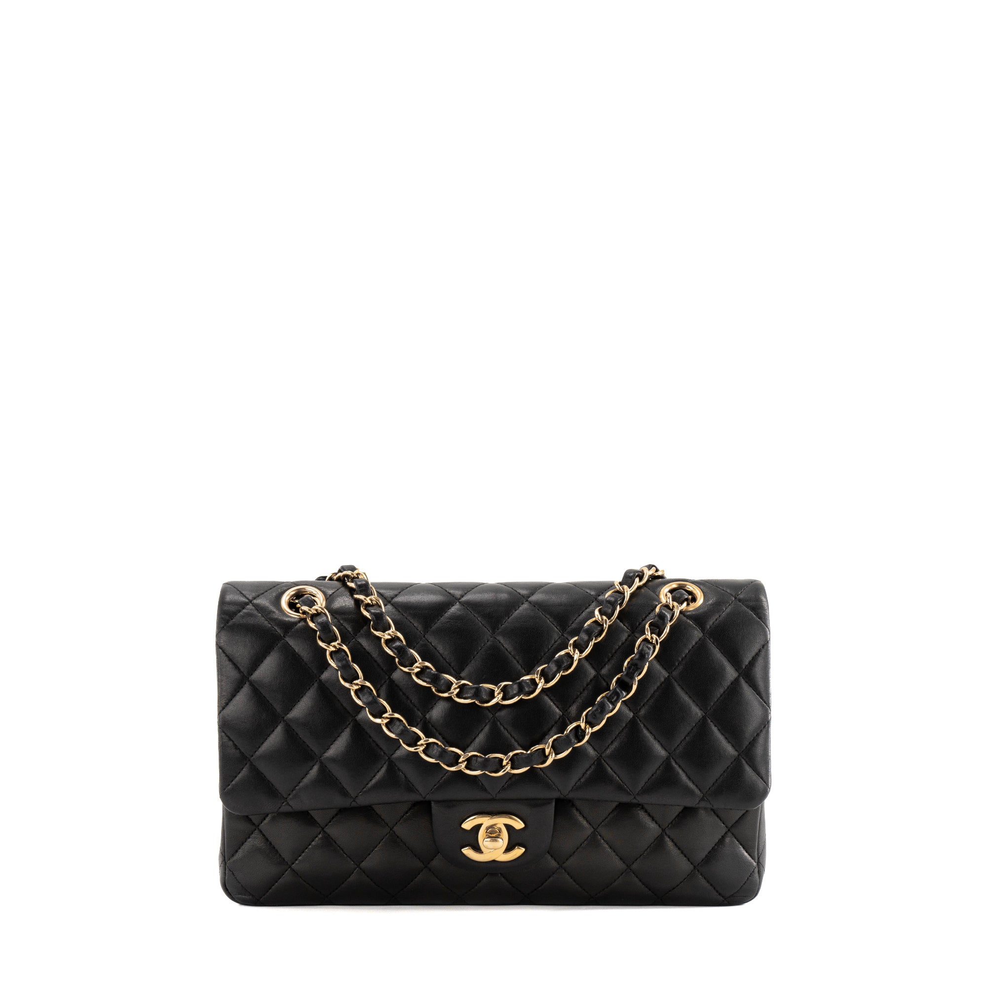 CHANEL - Sac à épaule Classique/Timeless 11.12 Chanel en cuir lisse noir