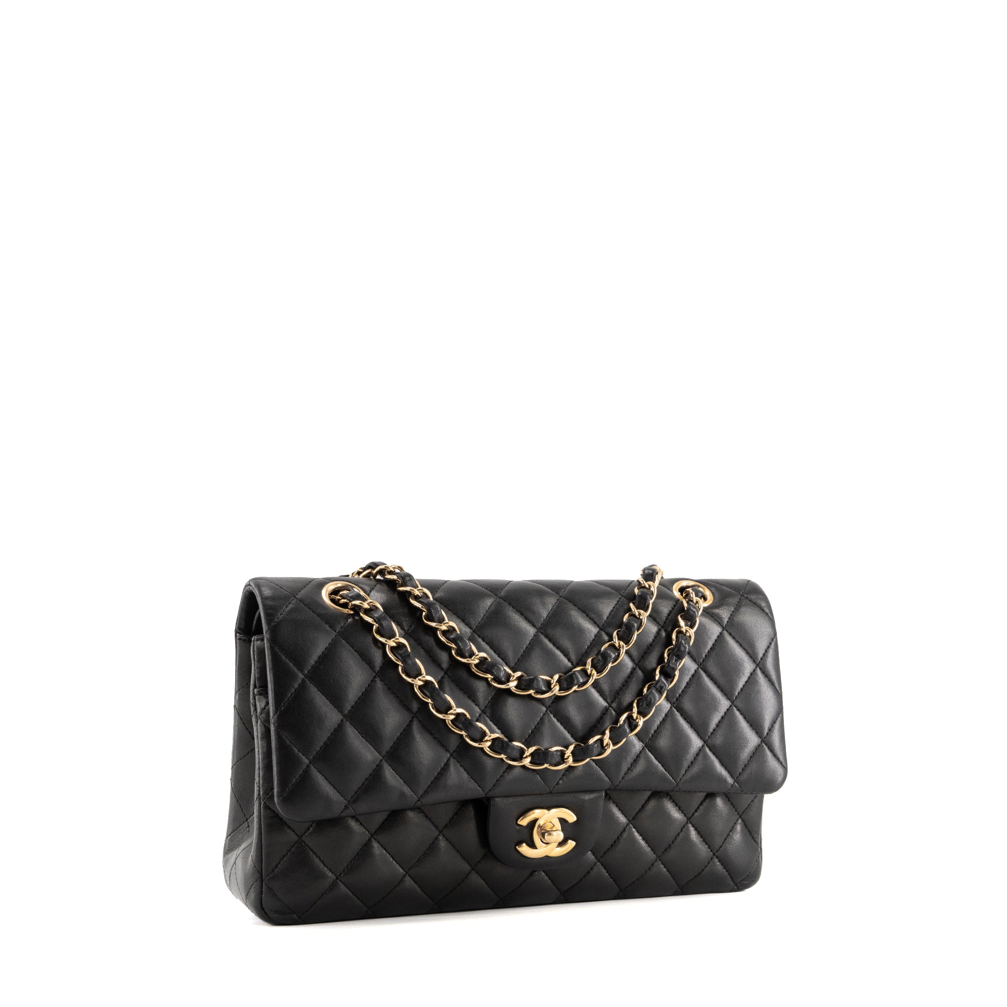 CHANEL - Sac à épaule Classique/Timeless 11.12 Chanel en cuir lisse noir