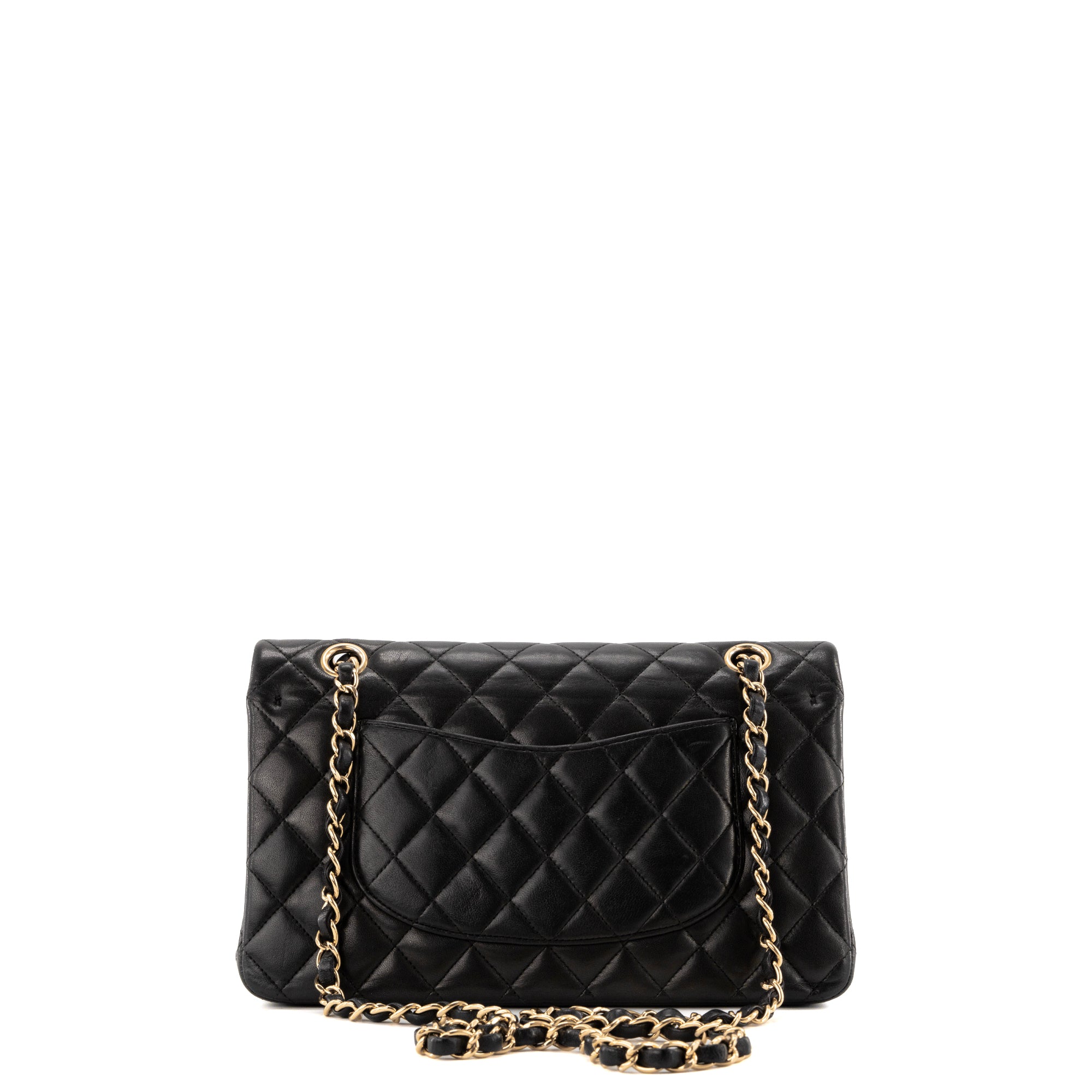 CHANEL - Sac à épaule Classique/Timeless 11.12 Chanel en cuir lisse noir