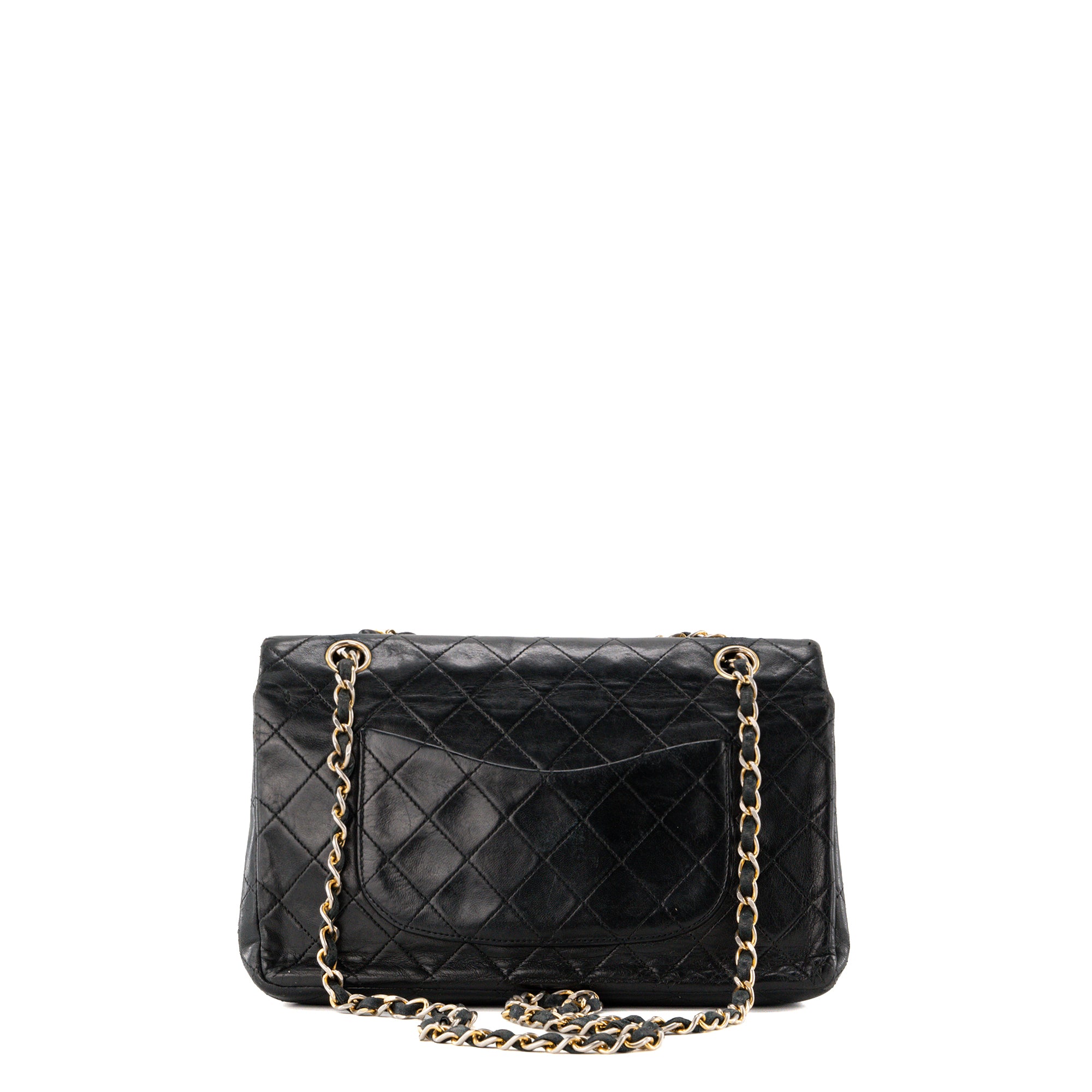 CHANEL - Sac à épaule Classique/Timeless 11.12 Chanel en cuir lisse noir vintage
