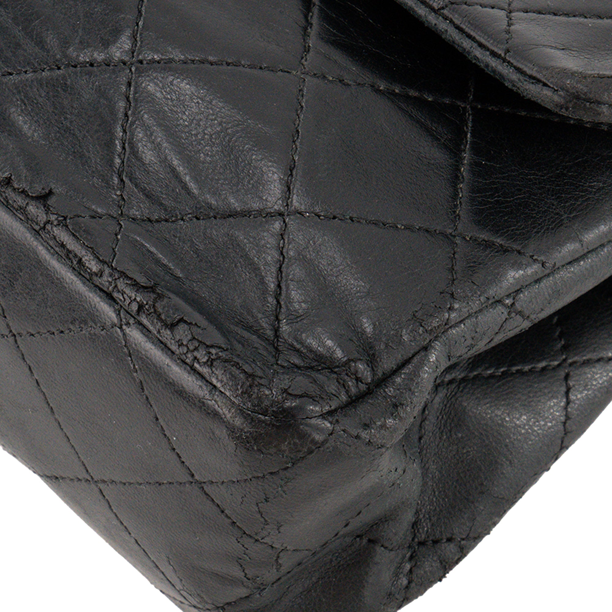 CHANEL - Sac à épaule Classique/Timeless 11.12 Chanel en cuir lisse noir vintage