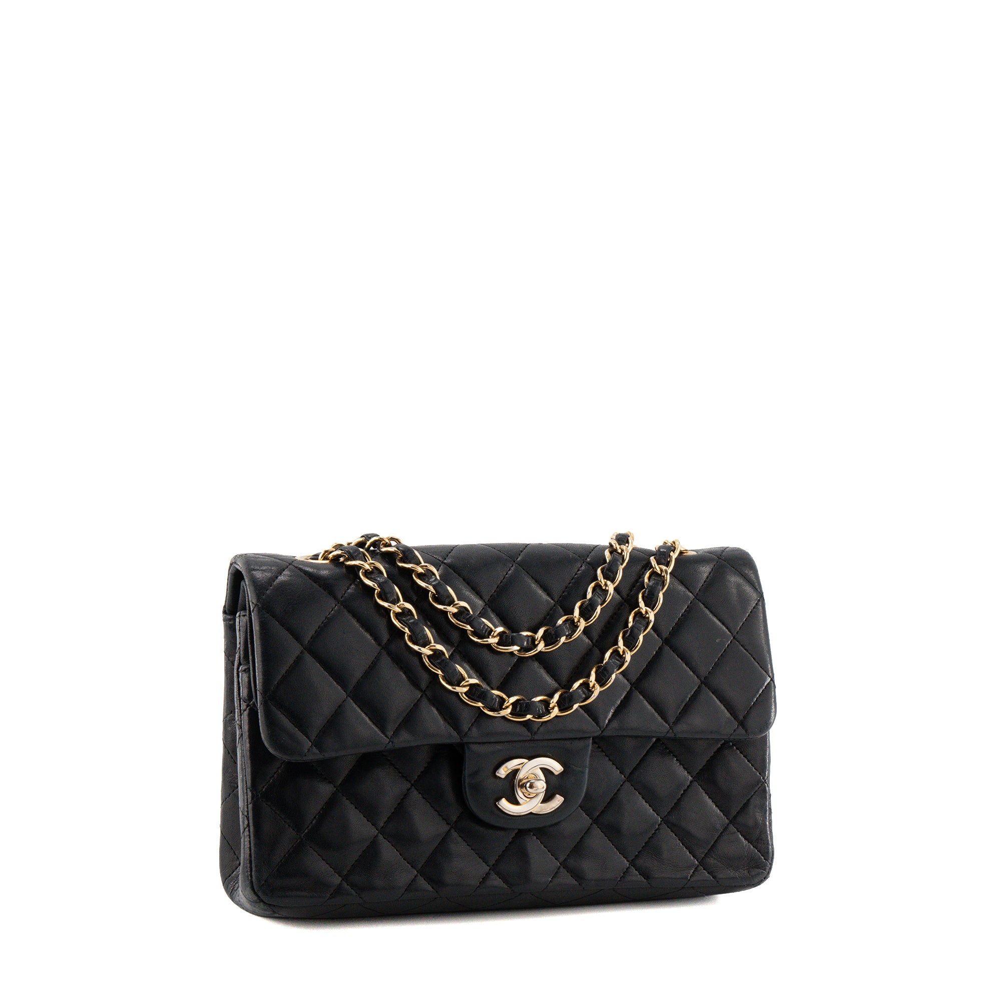 CHANEL - Sac à épaule Classique/Timeless 11.13 small Chanel en cuir lisse noir