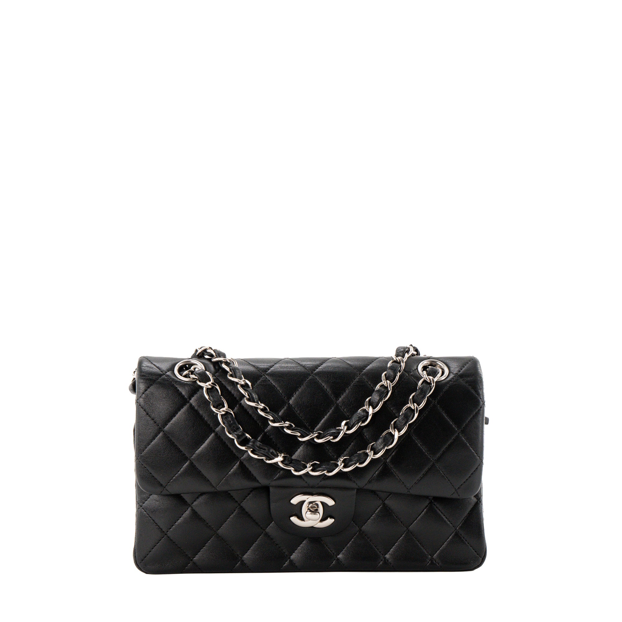 CHANEL - Sac à épaule Classique/Timeless 11.13 Small Chanel en cuir lisse noir