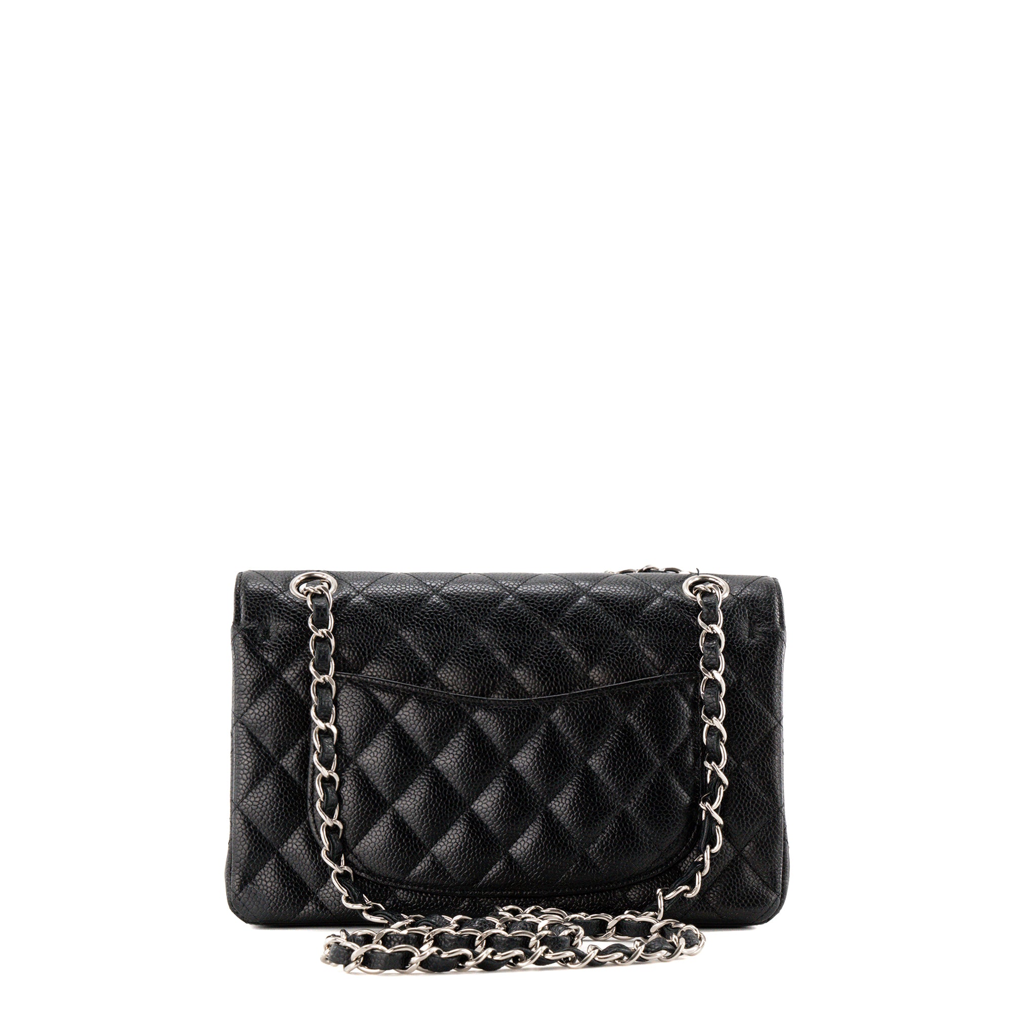 CHANEL - Sac à épaule Classique/Timeless 11.13 small Chanel en cuir caviar noir