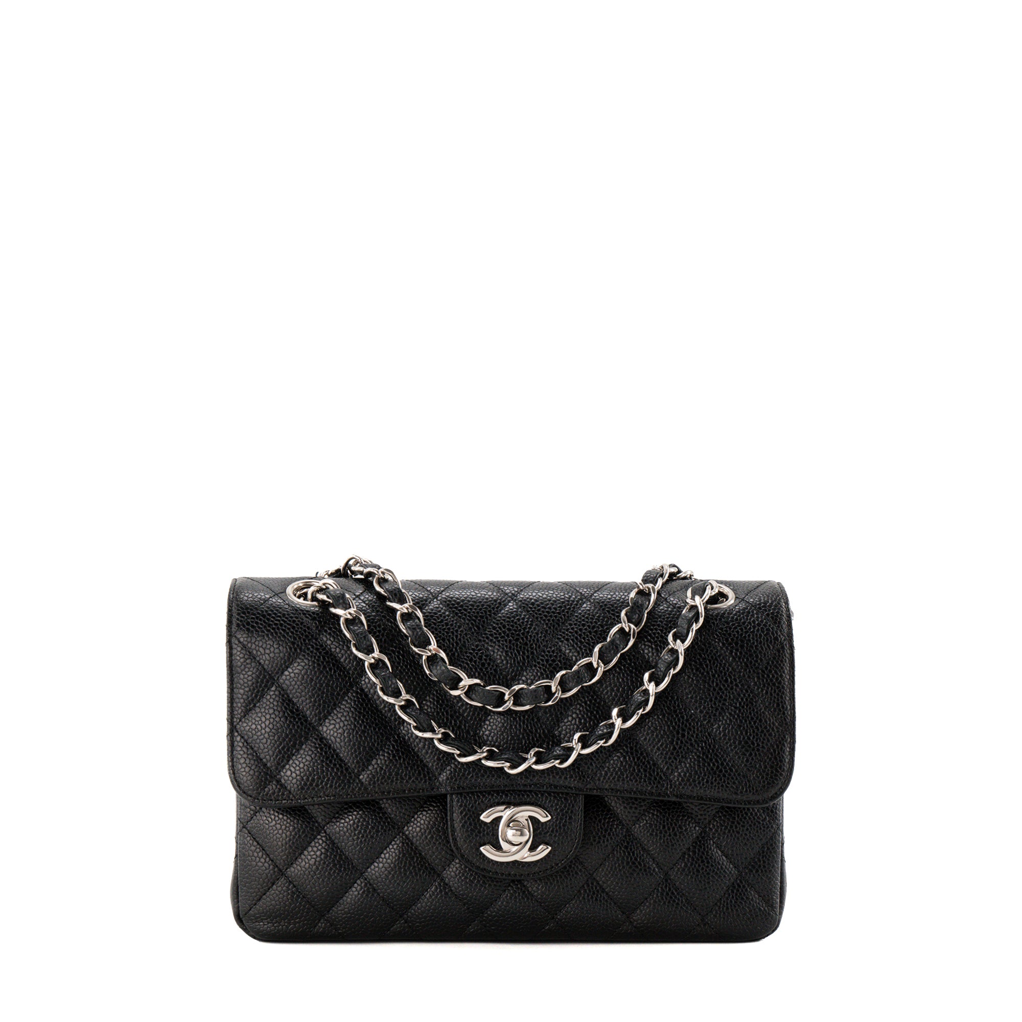 CHANEL - Sac à épaule Classique/Timeless 11.13 small Chanel en cuir caviar noir