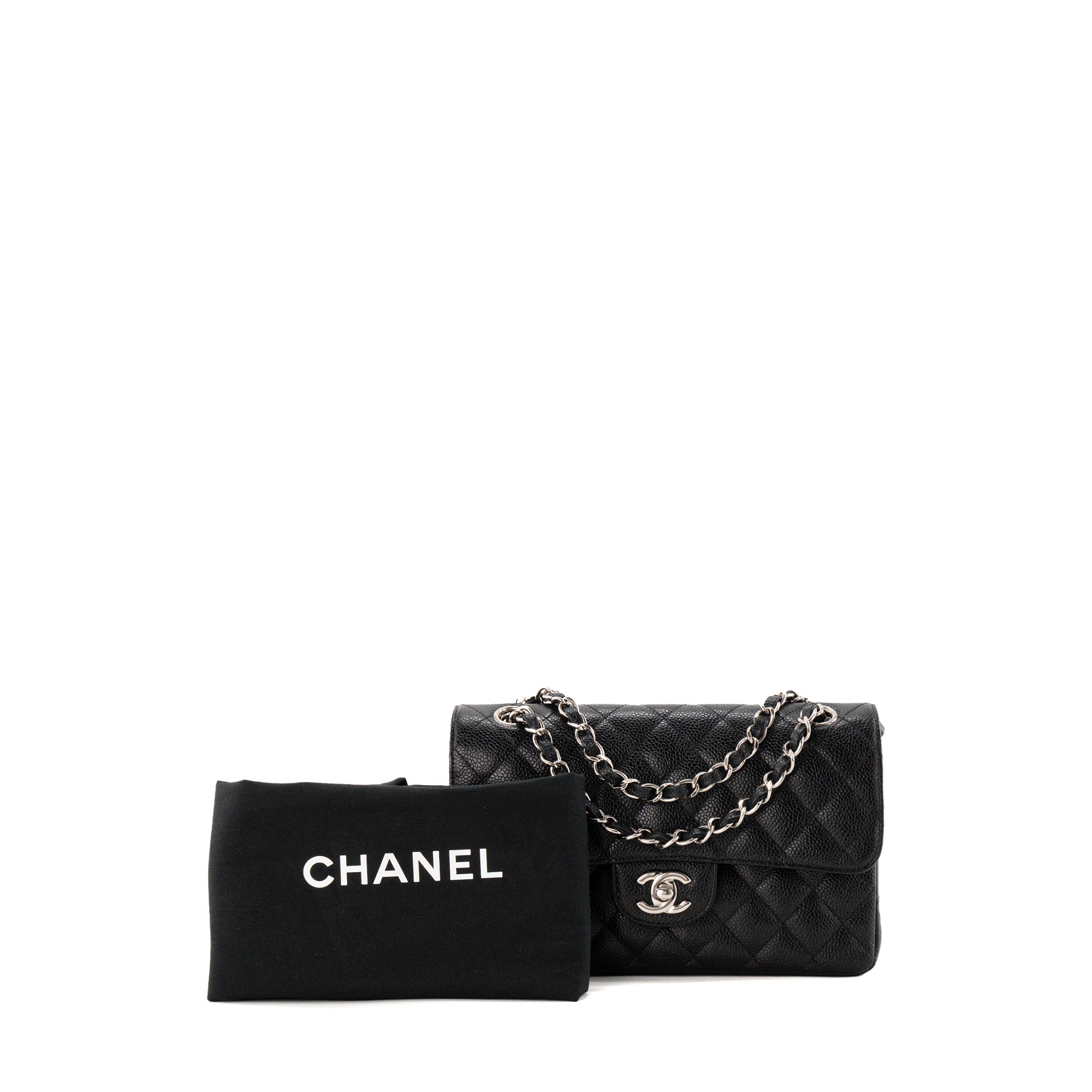 CHANEL - Sac à épaule Classique/Timeless 11.13 small Chanel en cuir caviar noir