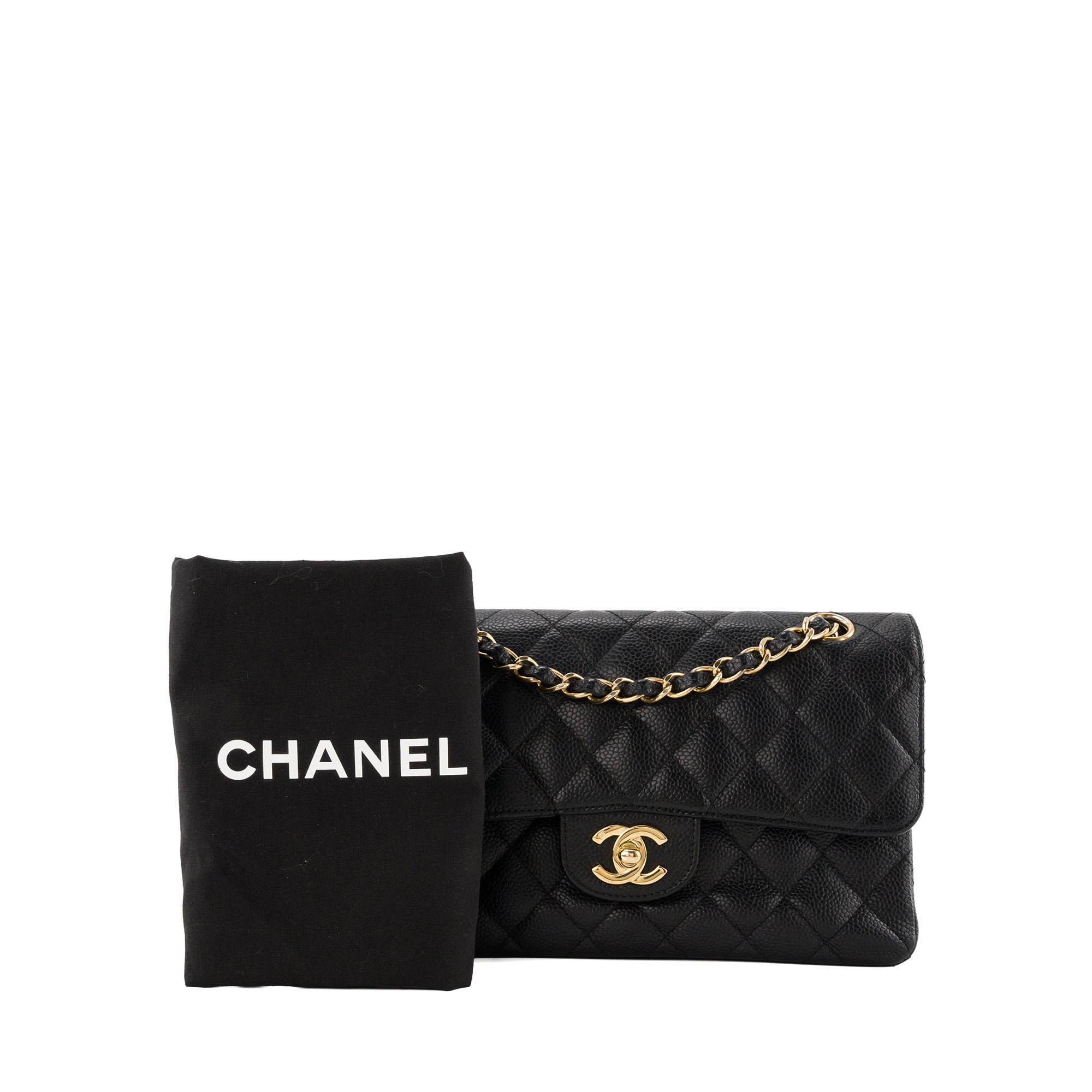 CHANEL - Sac à épaule Classique/Timeless 11.13 small Chanel en cuir caviar noir