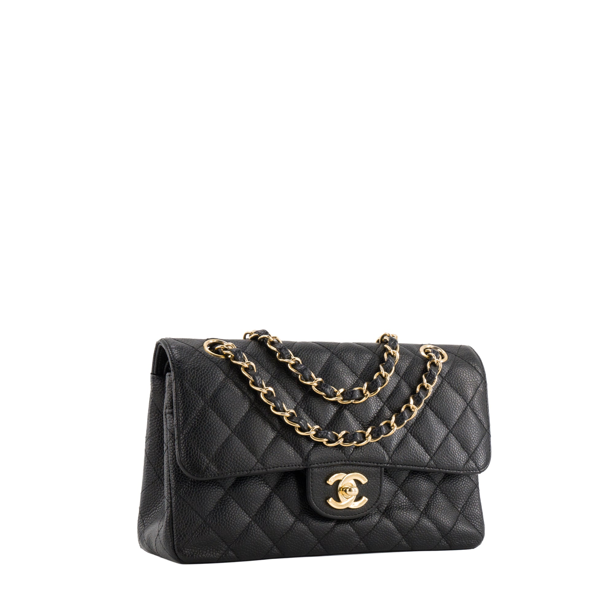 CHANEL - Sac à épaule Classique/Timeless 11.13 small Chanel en cuir caviar noir
