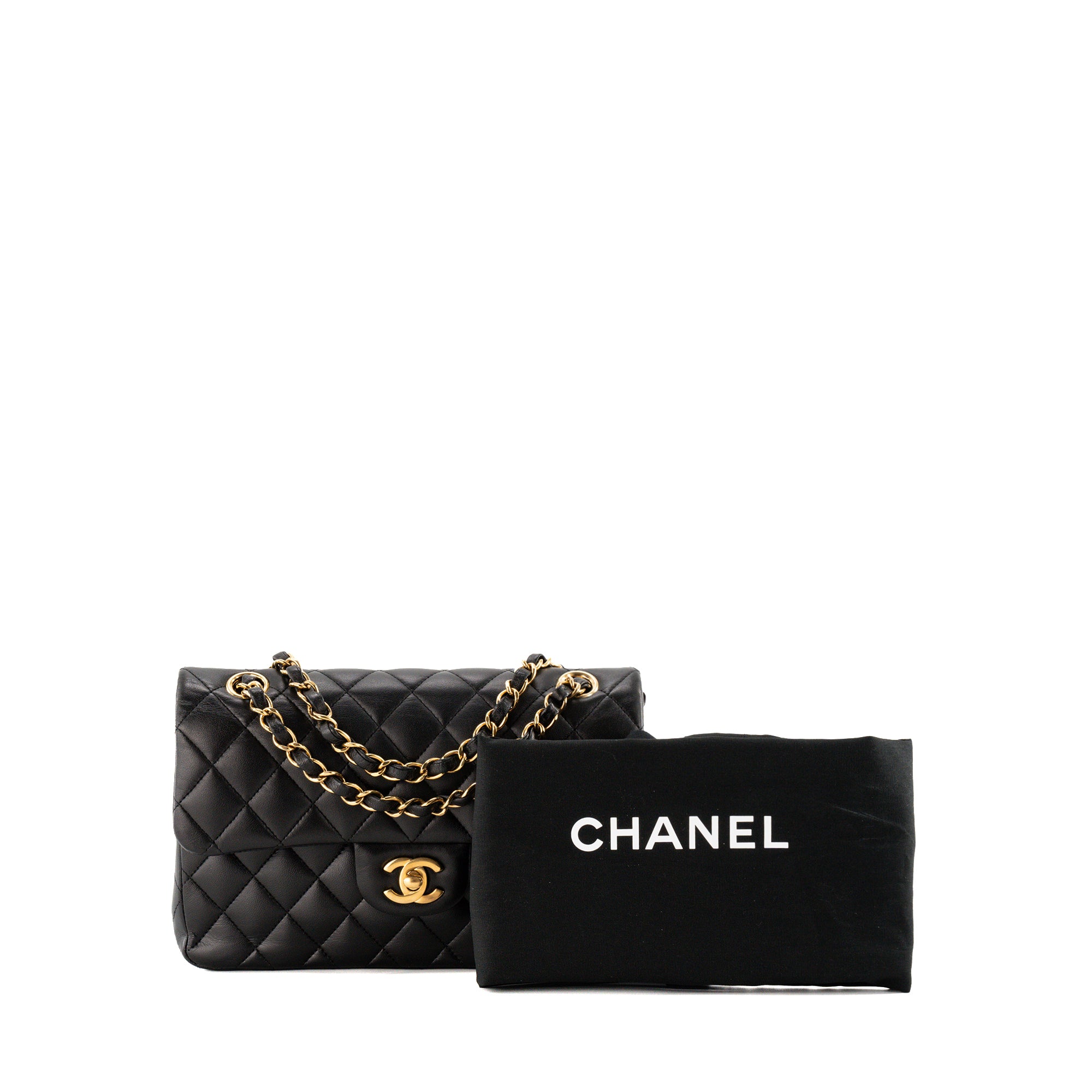 CHANEL - Sac à épaule Classique/Timeless 11.13 small Chanel en cuir lisse noir