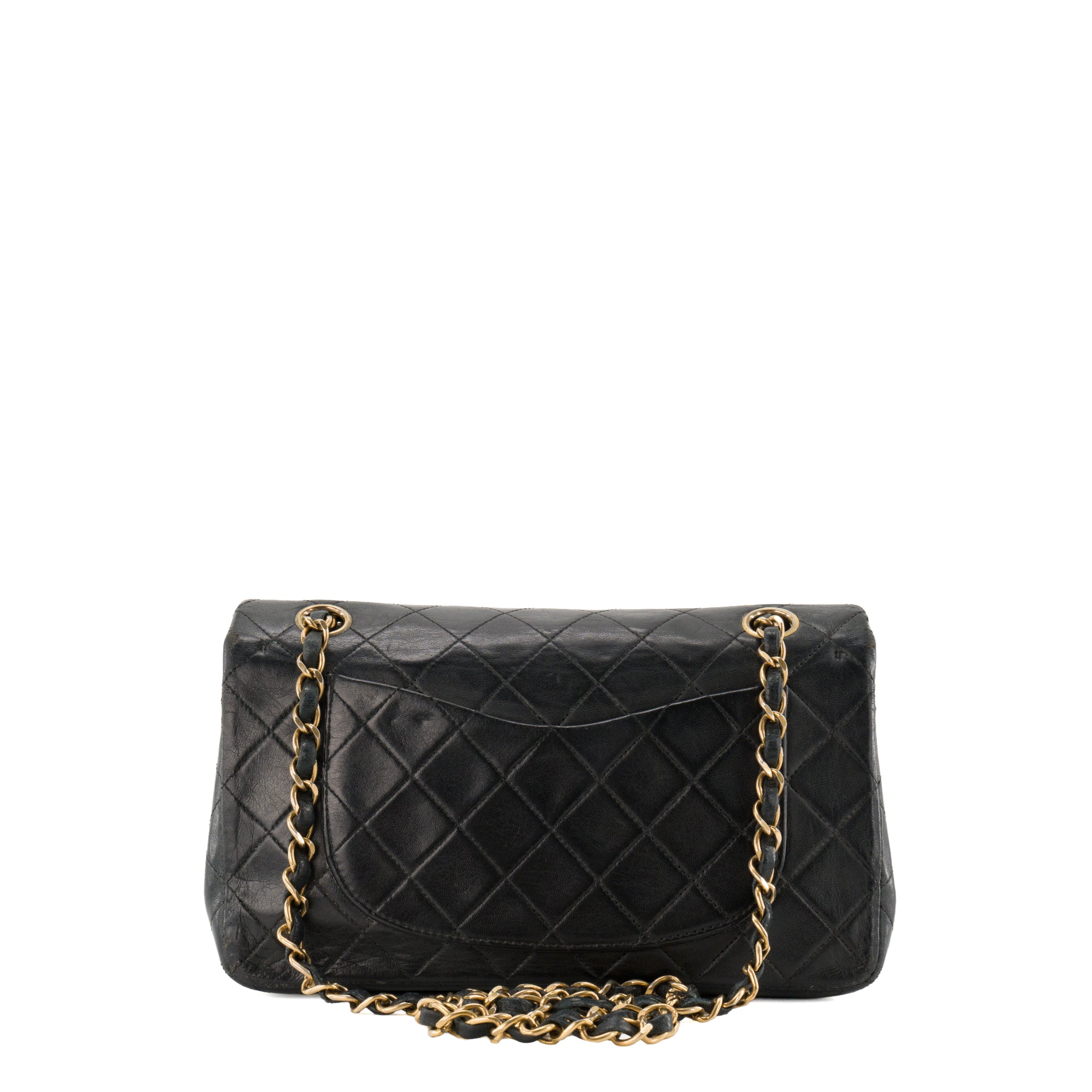 CHANEL - Sac à épaule Classique/Timeless 11.13 Small Chanel en cuir lisse noir vintage