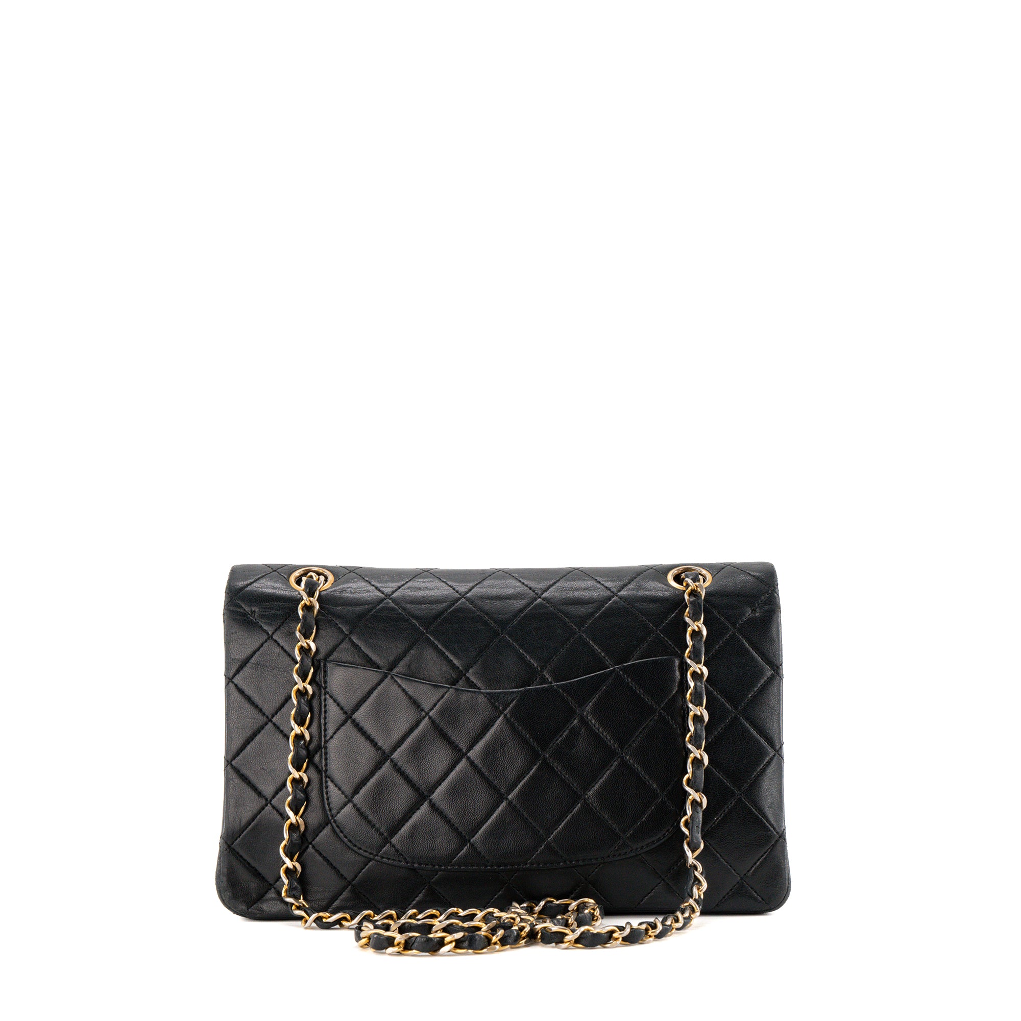 CHANEL - Sac à épaule Classique/Timeless Chanel en cuir lisse noir vintage