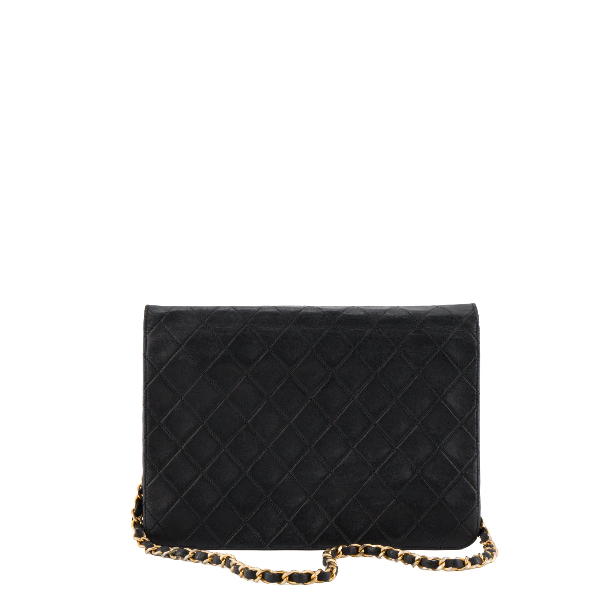 CHANEL - Sac à épaule Classique/Timeless Chanel en cuir lisse noir vintage