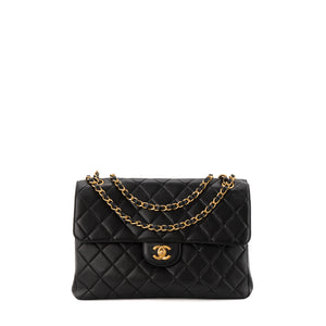 CHANEL - Sac à épaule Classique/Timeless Double Side Chanel en cuir lisse noir vintage