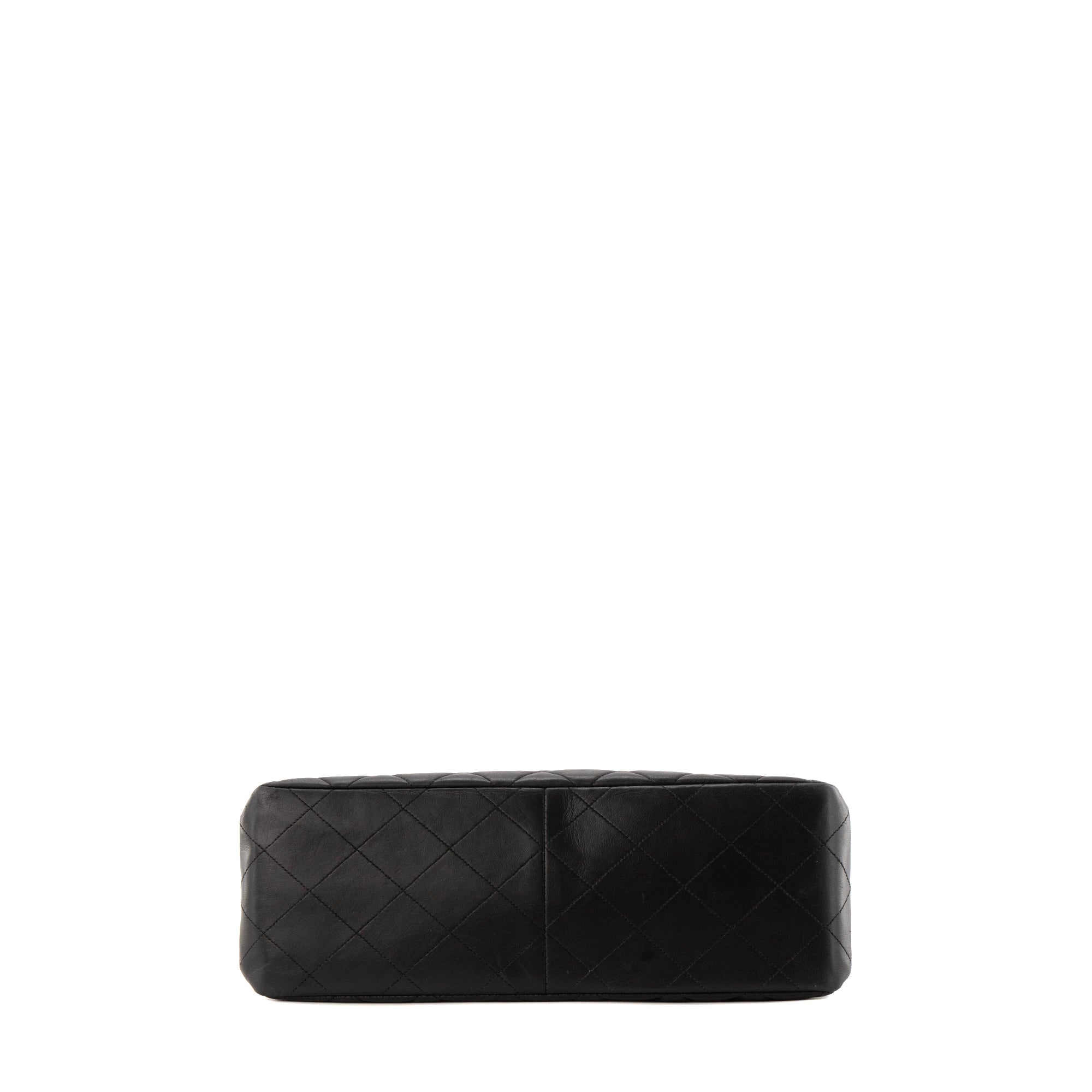 CHANEL - Sac à épaule Classique/Timeless Double Side Chanel en cuir lisse noir vintage