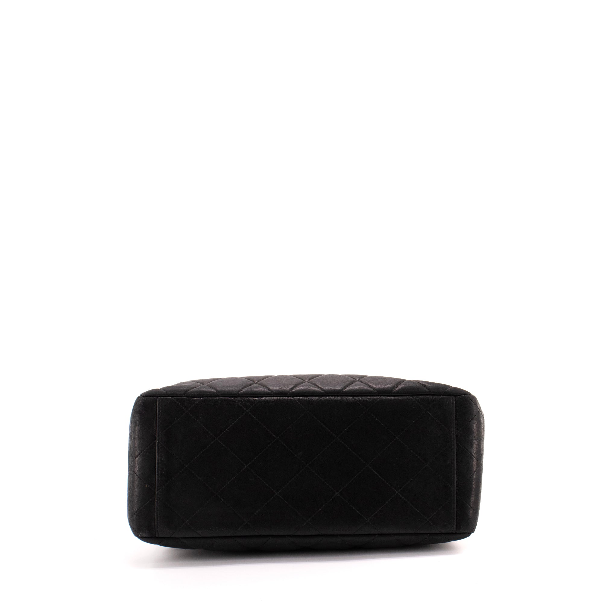 CHANEL - Sac à épaule Double Face Chanel en cuir lisse noir vintage