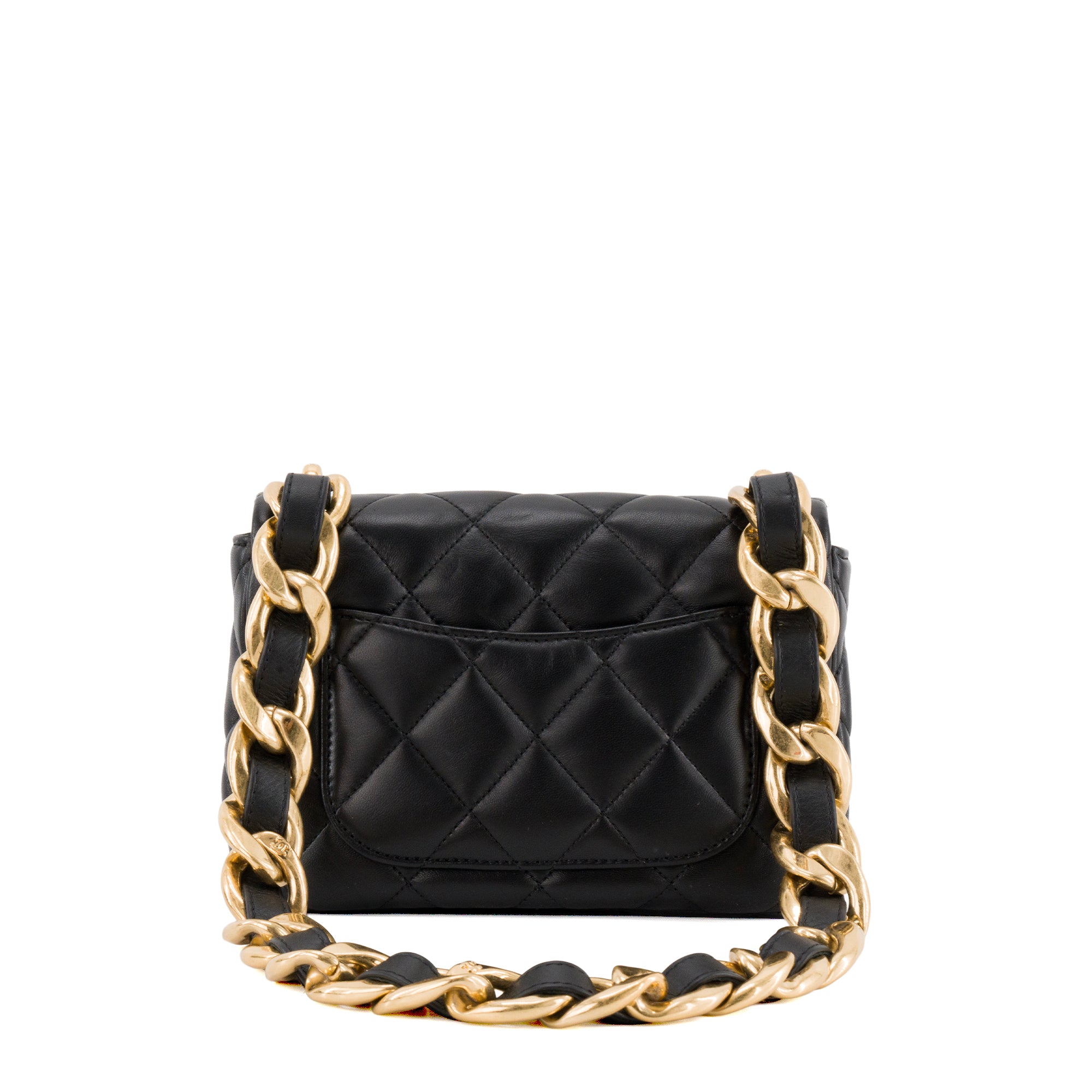 CHANEL - Sac à épaule Funky Town Chanel en cuir lisse noir