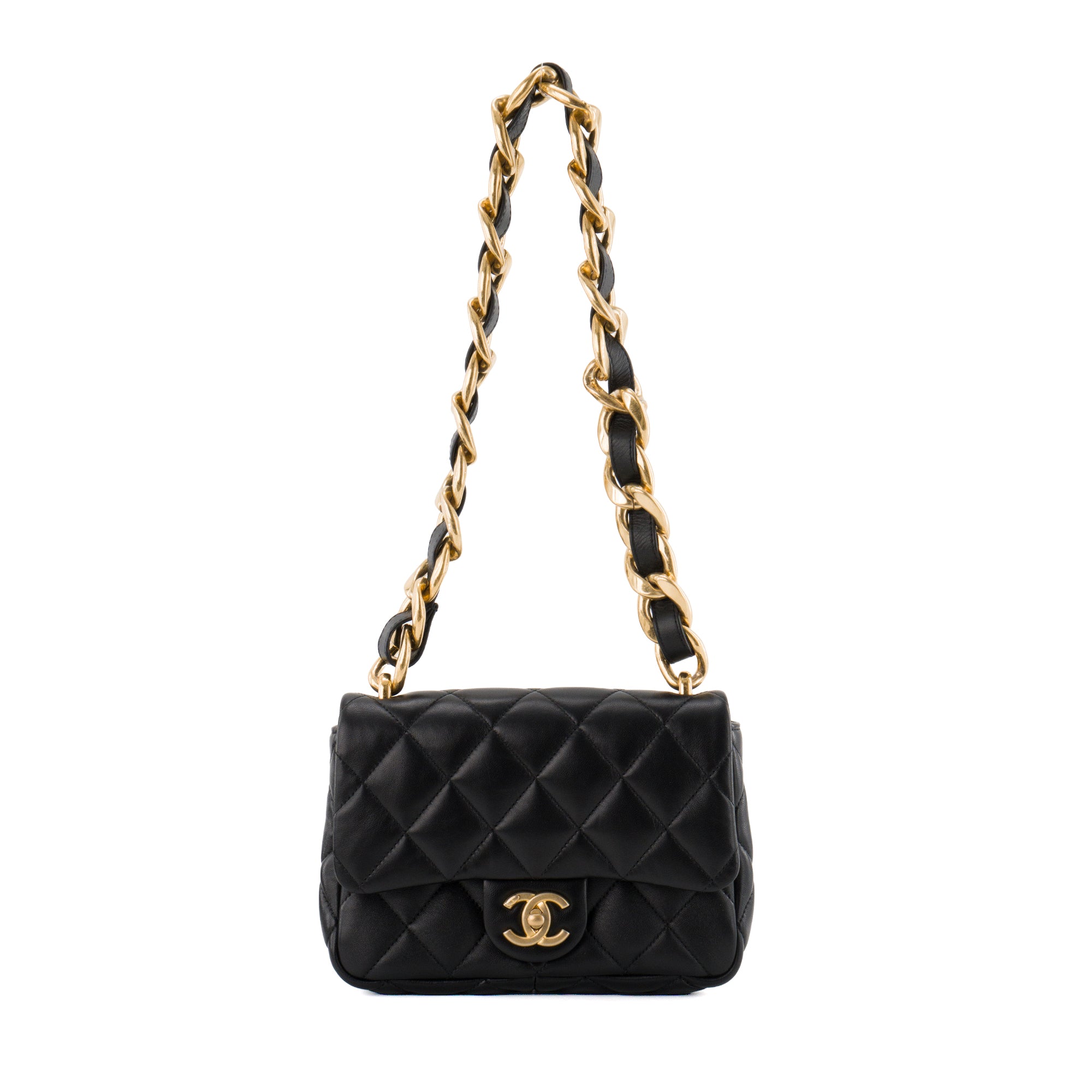 CHANEL - Sac à épaule Funky Town Chanel en cuir lisse noir
