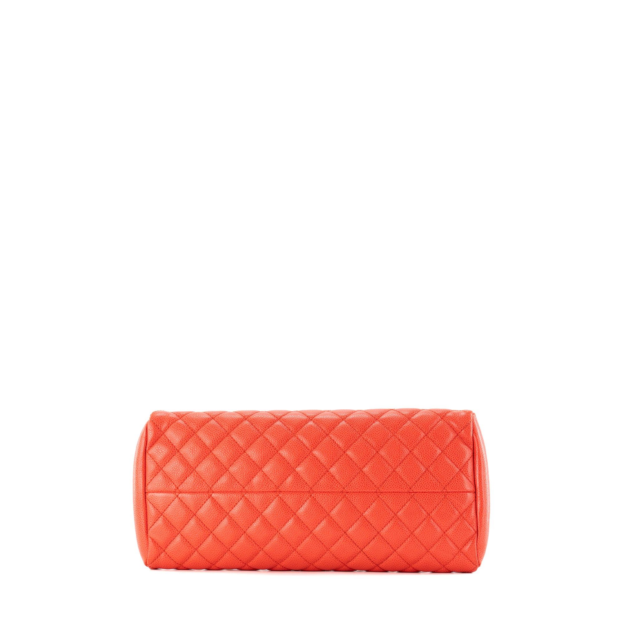 CHANEL - Sac à épaule Mademoiselle Chanel en cuir grainé orange