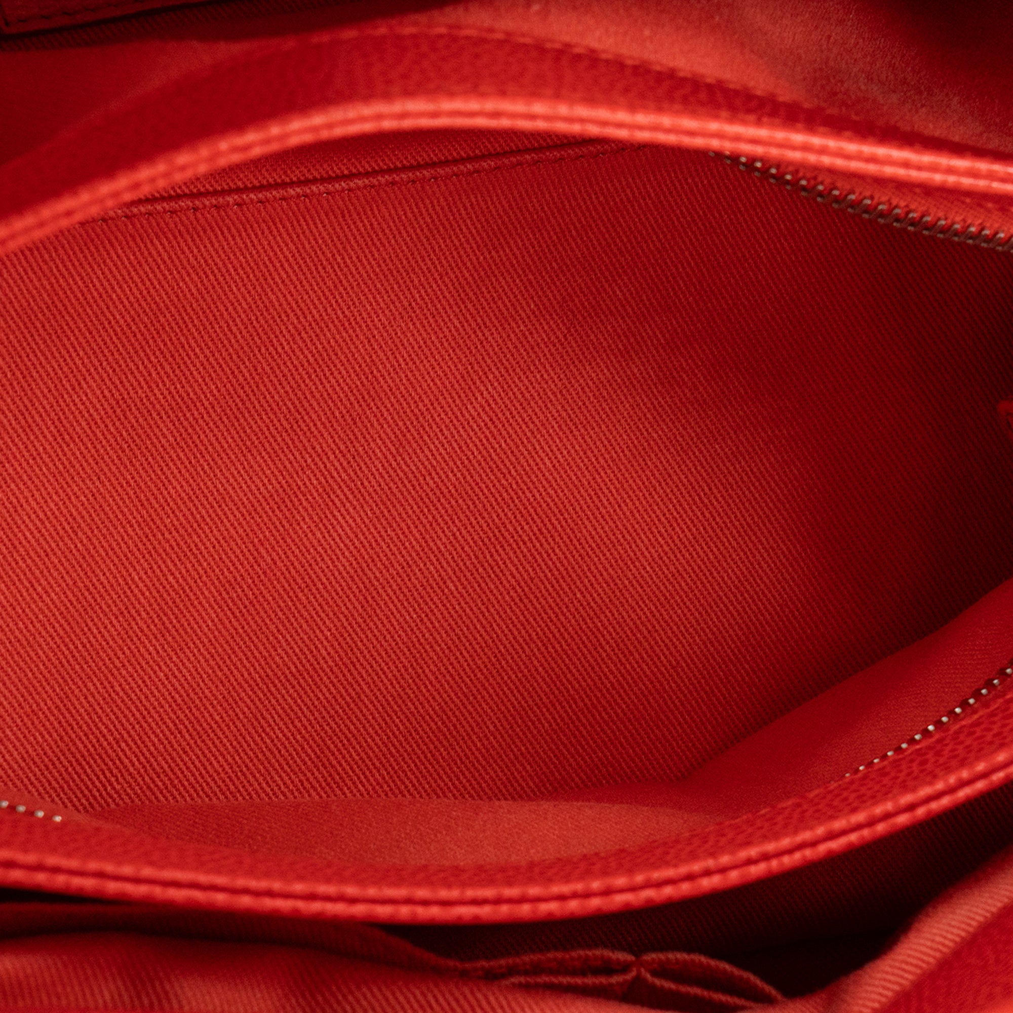 CHANEL - Sac à épaule Mademoiselle Chanel en cuir grainé orange