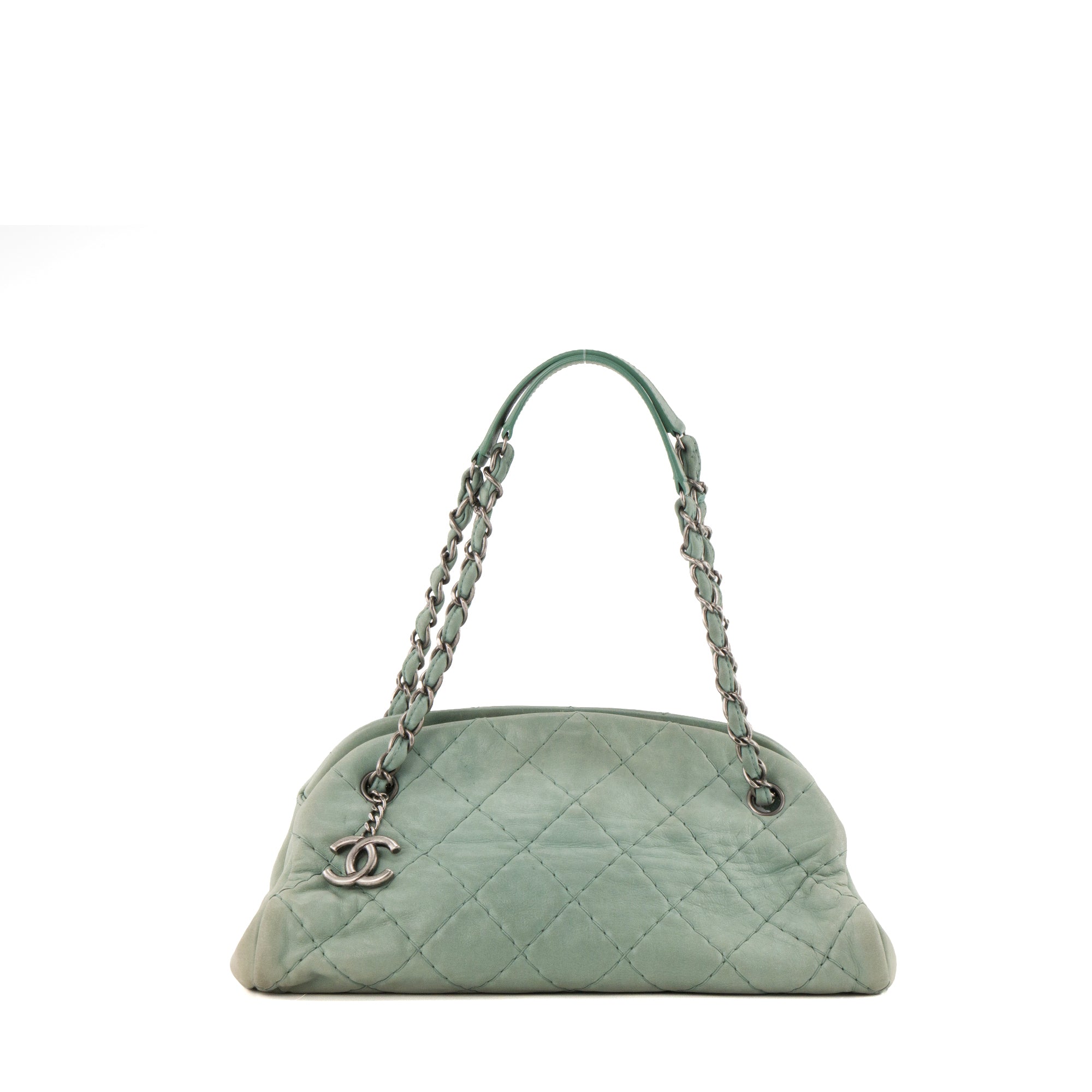 CHANEL - Sac à épaule Mademoiselle Chanel en cuir lisse vert