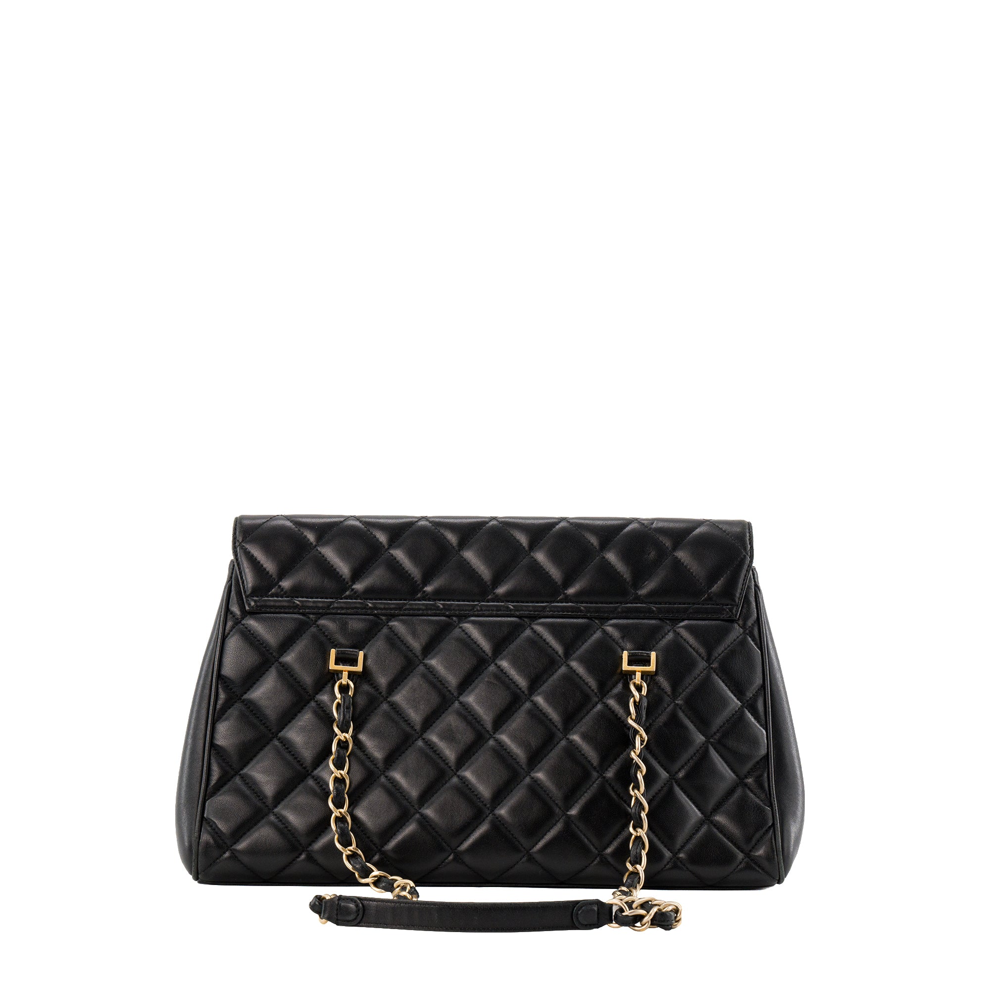 CHANEL - Sac à épaule Misia Camera Chanel en cuir lisse noir