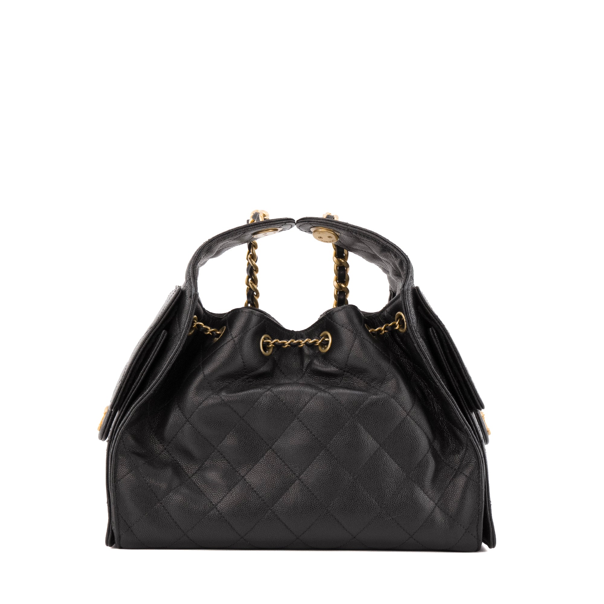 CHANEL - Sac à main 25 Chanel en cuir caviar noir