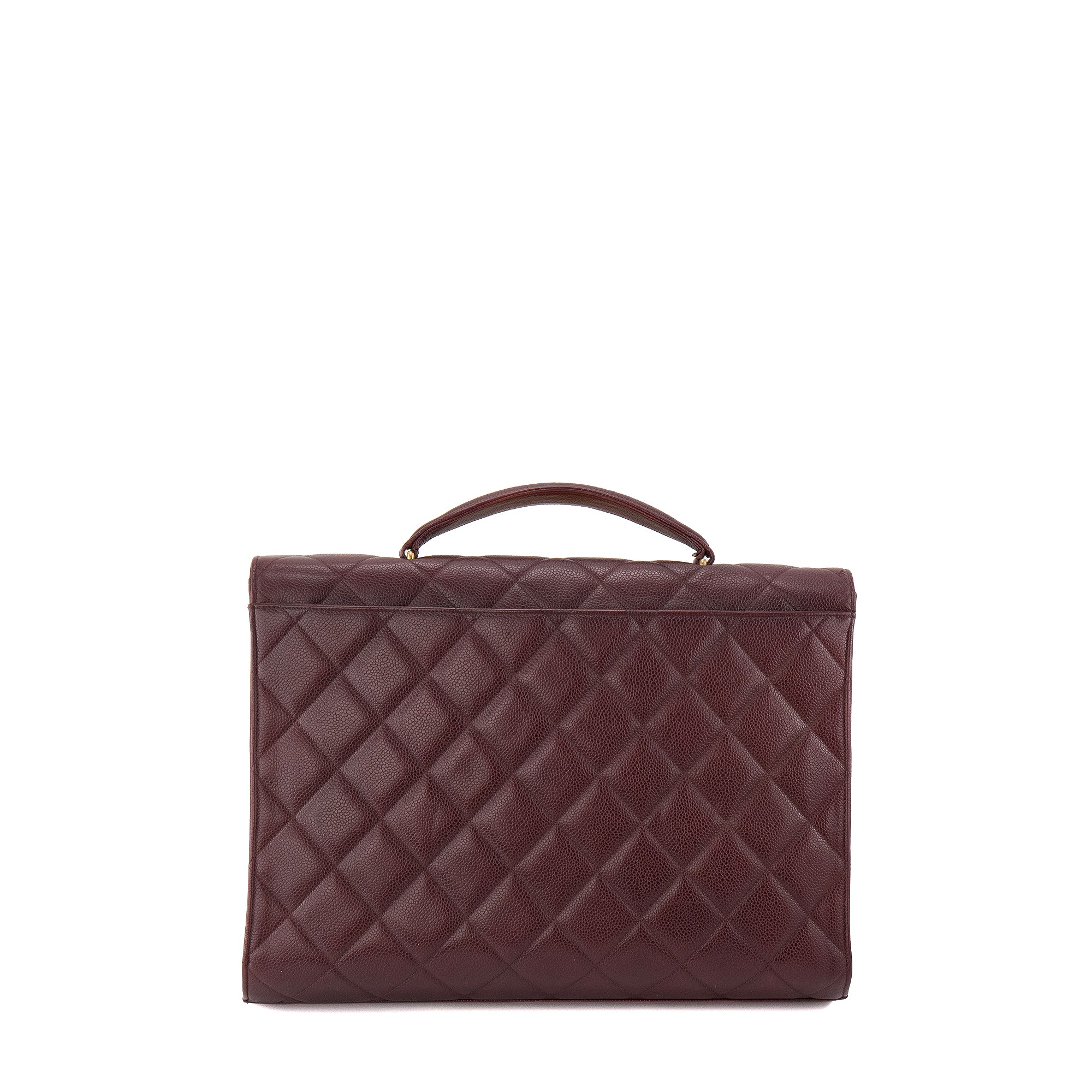 CHANEL - Sac à main Cartable Chanel en cuir caviar bordeaux vintage