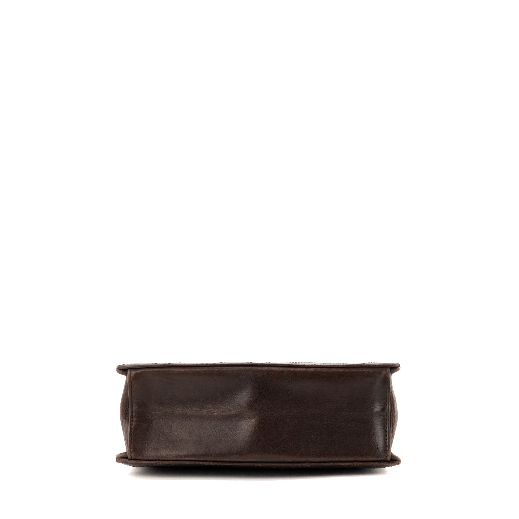 CHANEL - Sac à main CC Chanel en cuir marron vintage