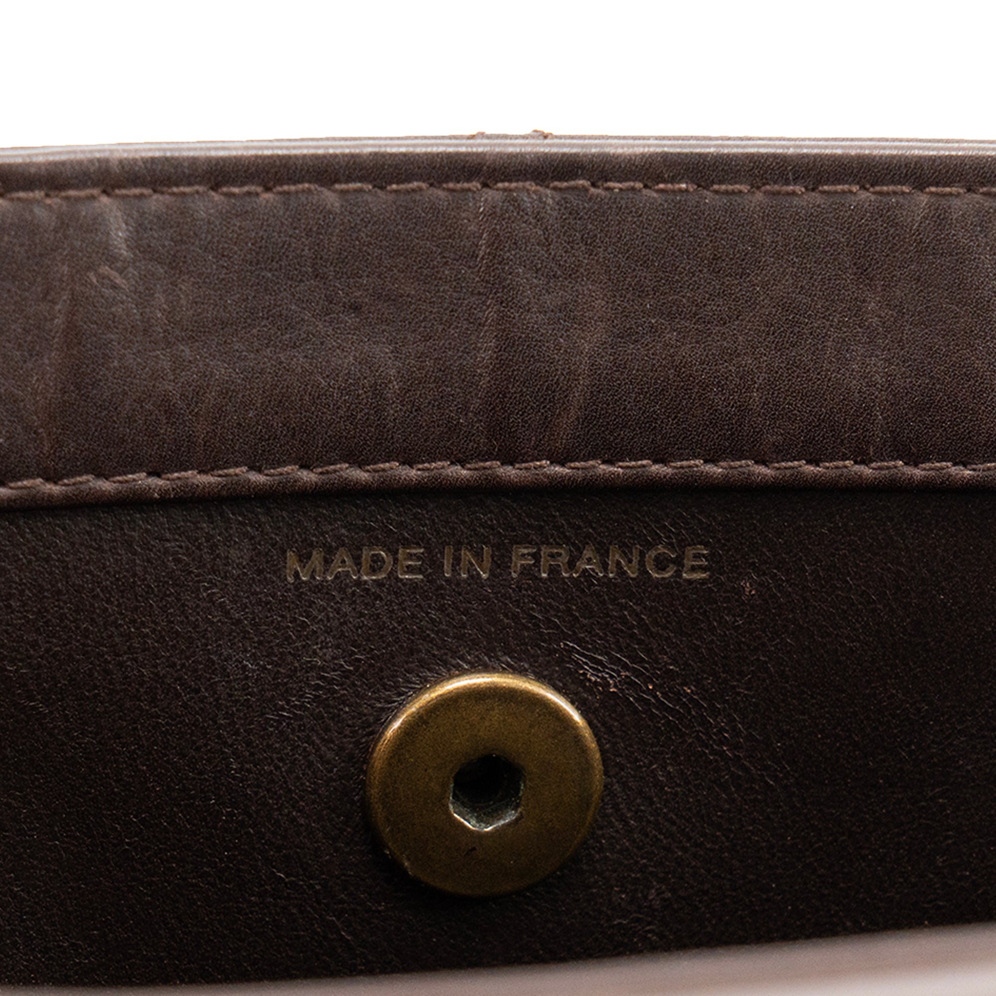 CHANEL - Sac à main CC Chanel en cuir marron vintage