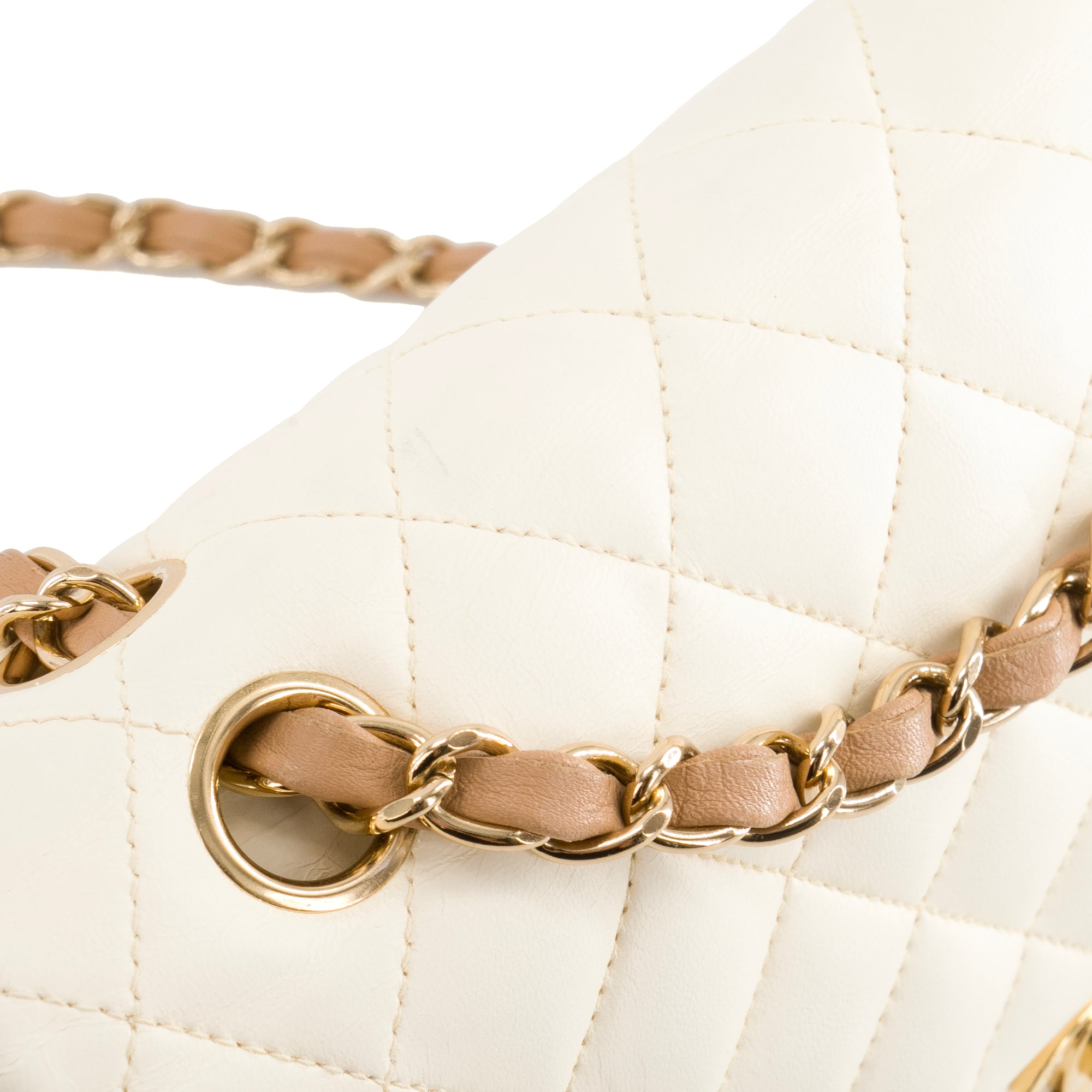 CHANEL - Sac à main Classique/Timeless 11.12 Chanel en cuir blanc vintage