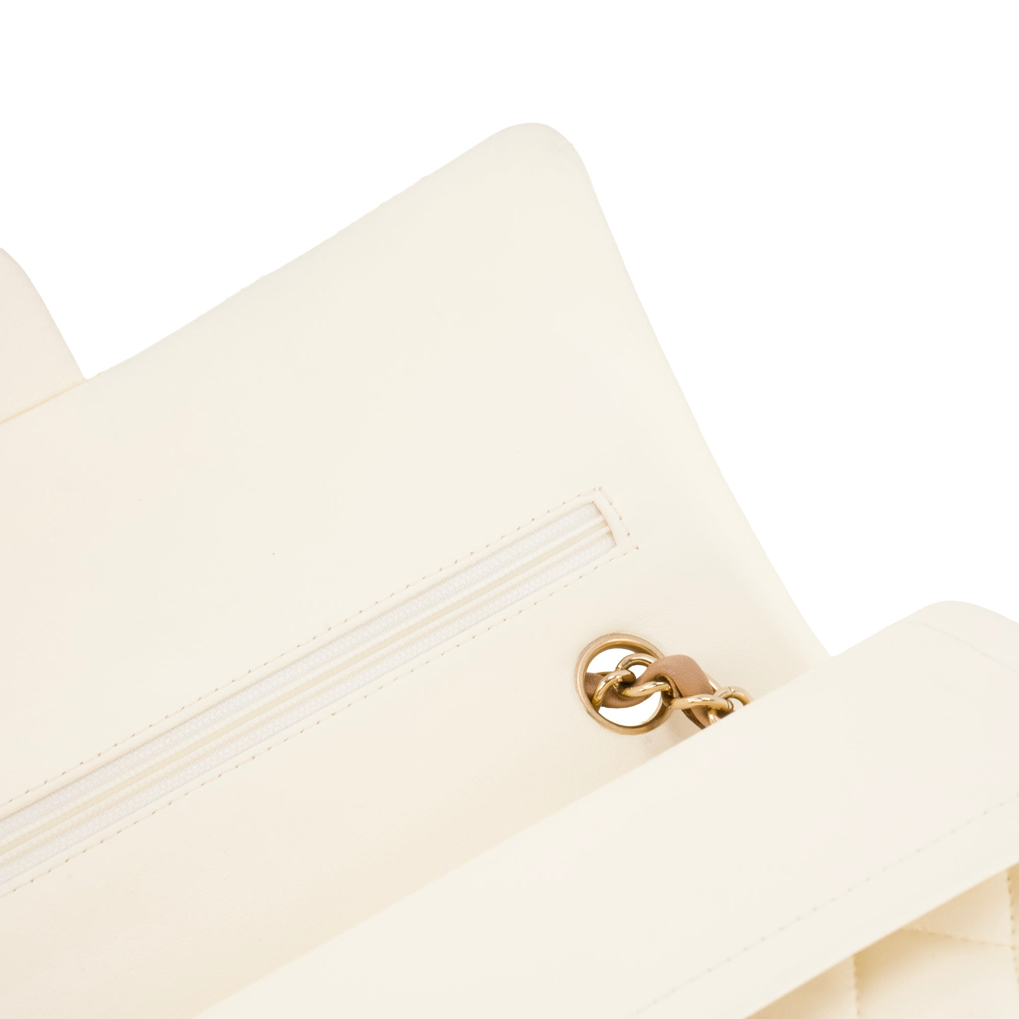 CHANEL - Sac à main Classique/Timeless 11.12 Chanel en cuir blanc vintage