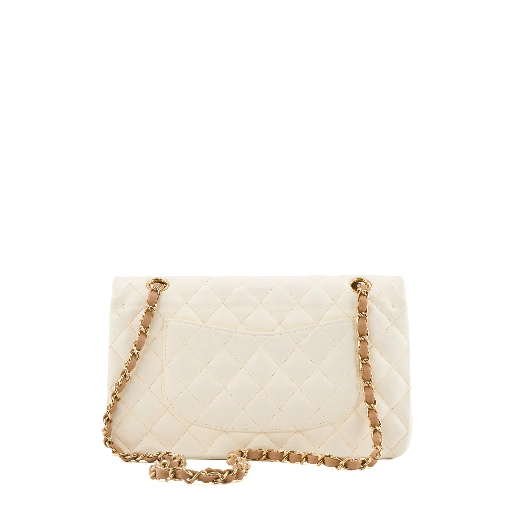 CHANEL - Sac à main Classique/Timeless 11.12 Chanel en cuir blanc vintage