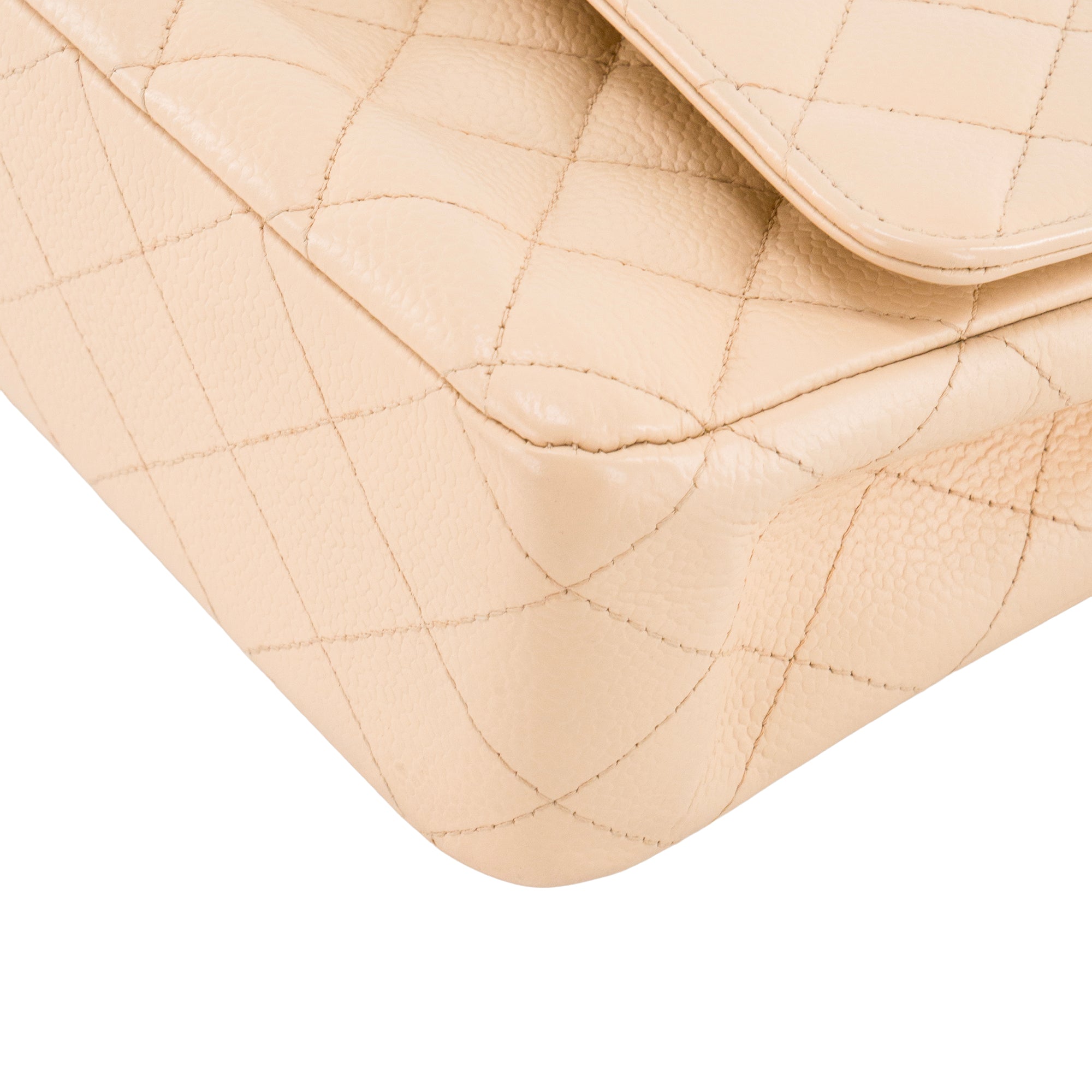 CHANEL - Sac à main Classique/Timeless 11.12 Chanel en cuir caviar beige