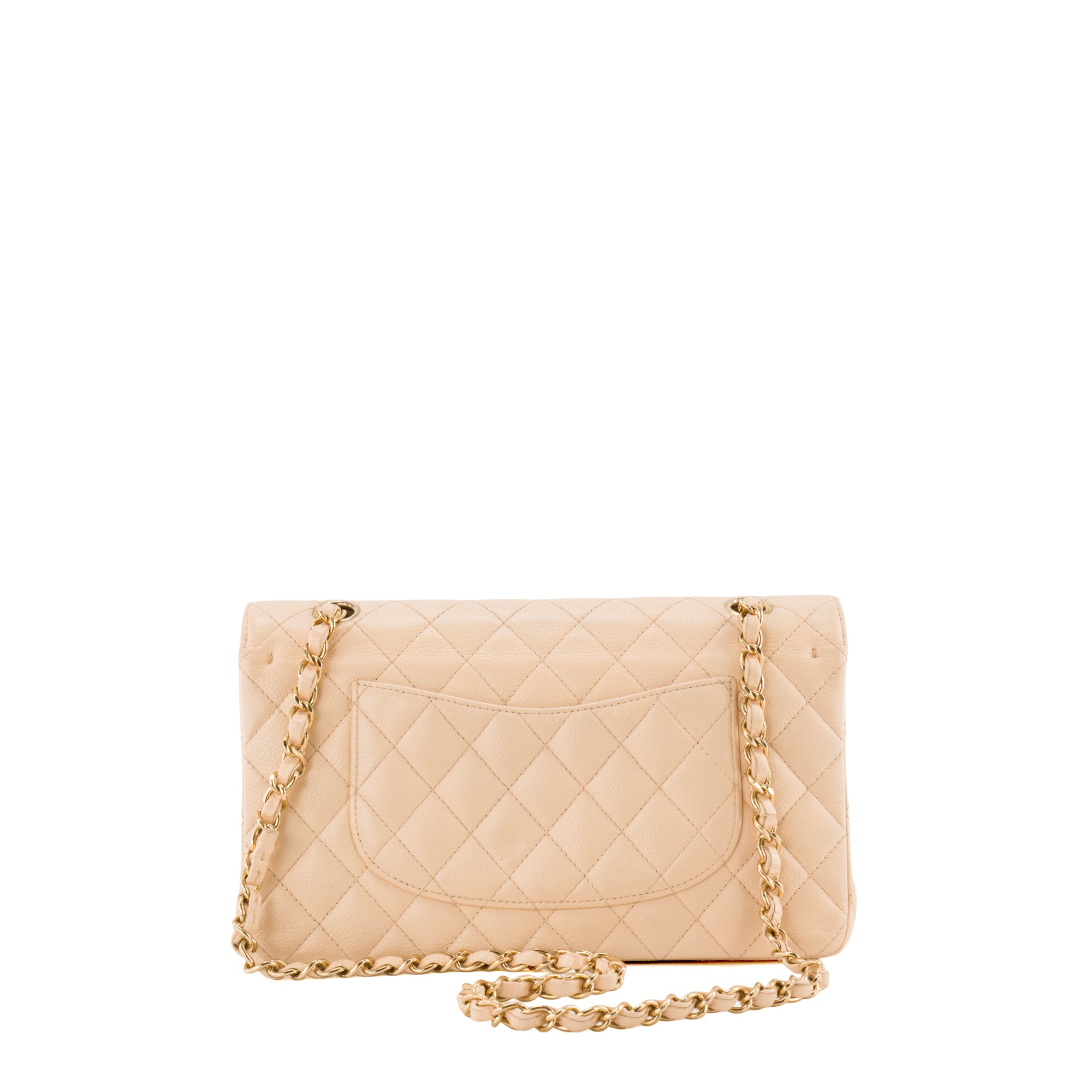 CHANEL - Sac à main Classique/Timeless 11.12 Chanel en cuir caviar beige