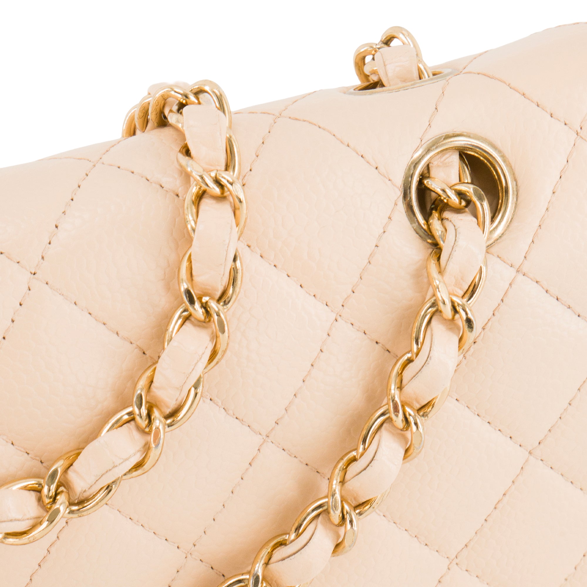 CHANEL - Sac à main Classique/Timeless 11.12 Chanel en cuir caviar beige