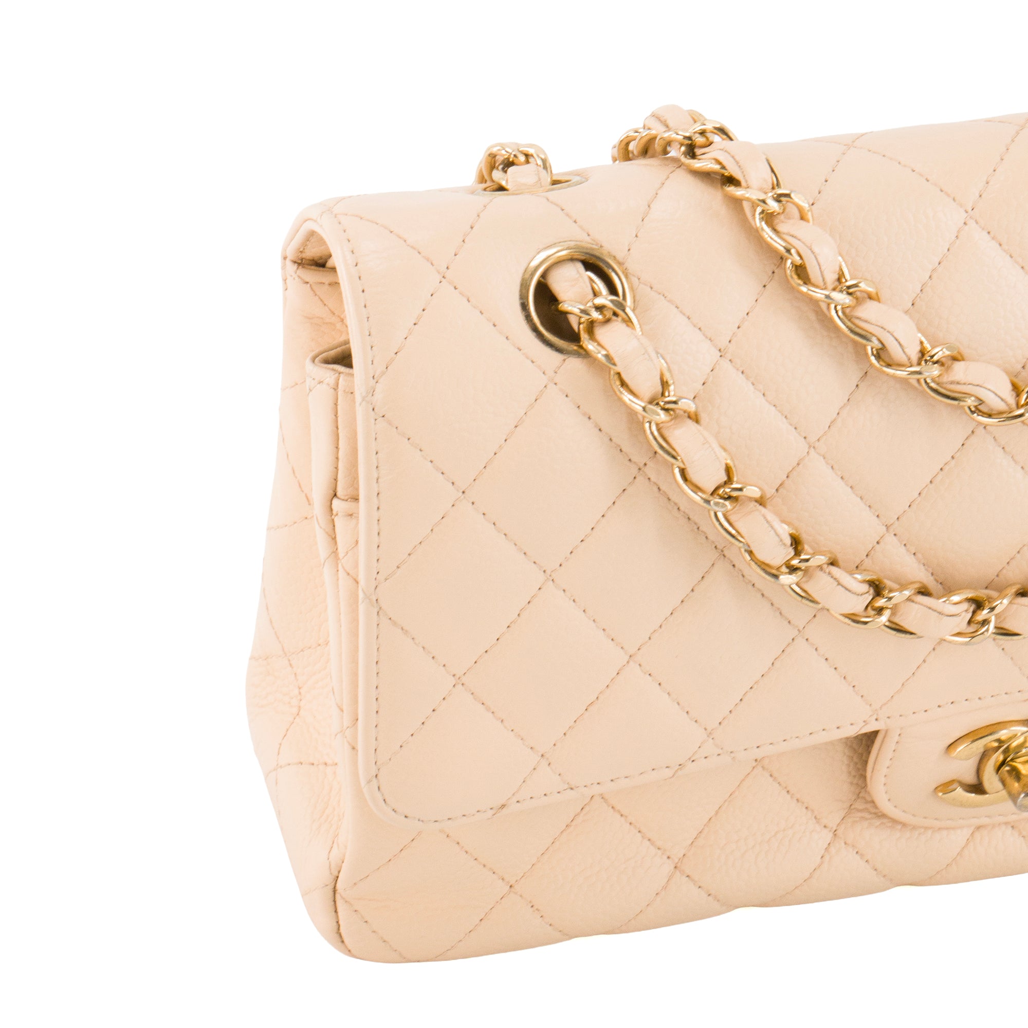 CHANEL - Sac à main Classique/Timeless 11.12 Chanel en cuir caviar beige