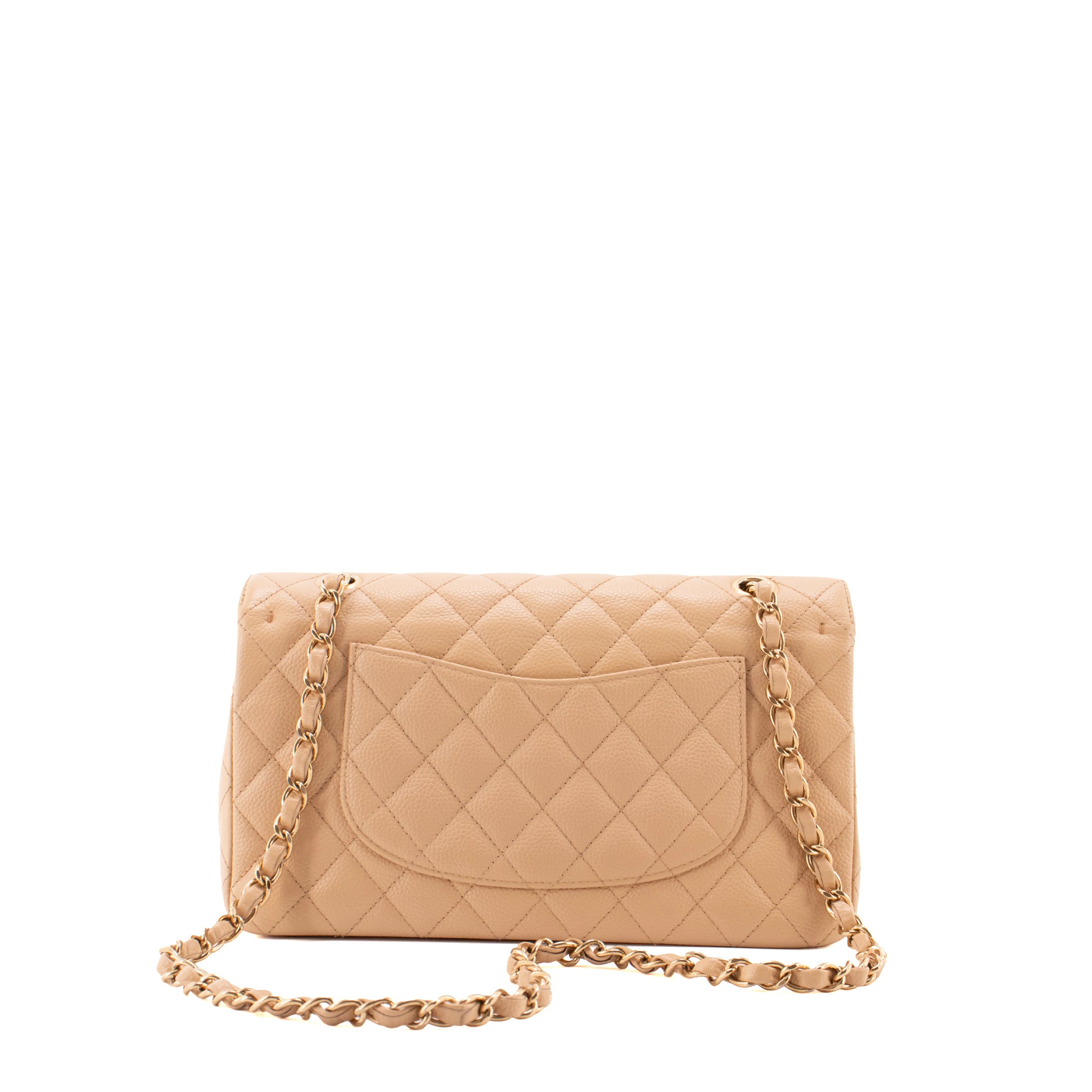 CHANEL - Sac à main Classique/Timeless 11.12 Chanel en cuir caviar beige