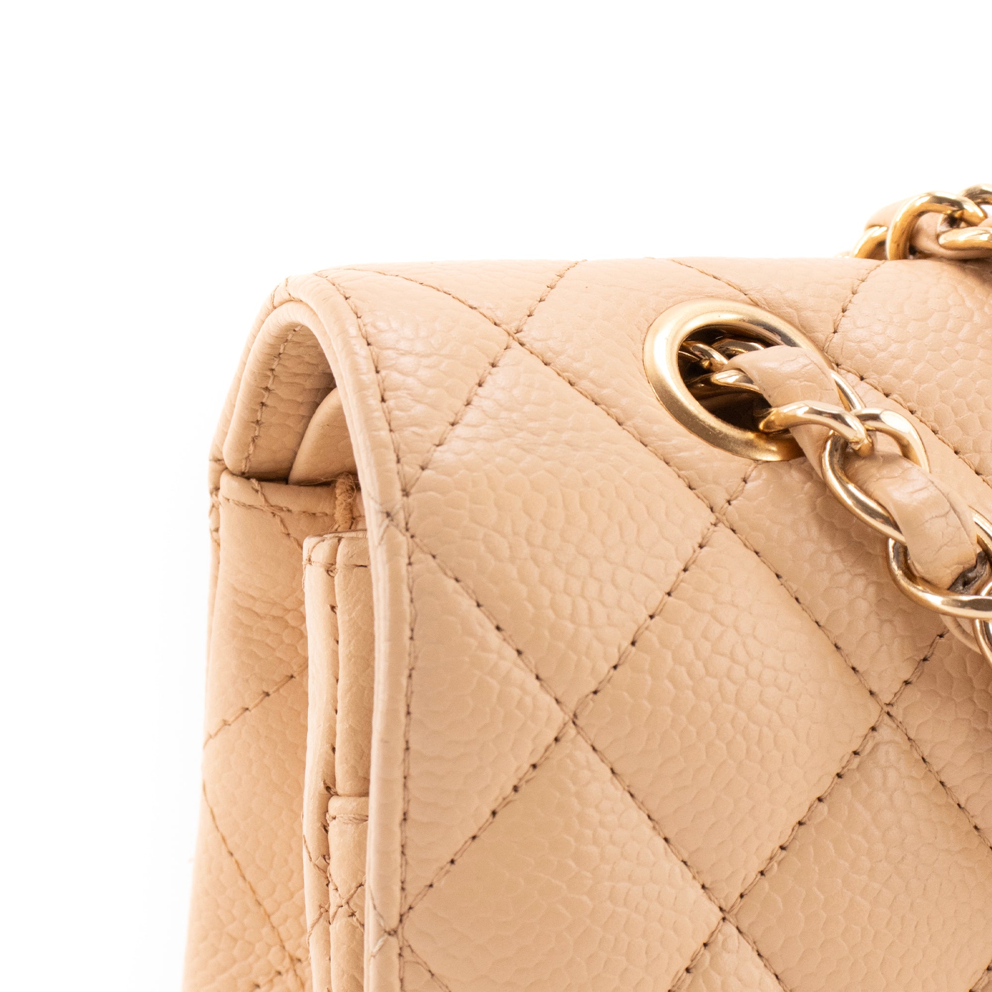 CHANEL - Sac à main Classique/Timeless 11.12 Chanel en cuir caviar beige