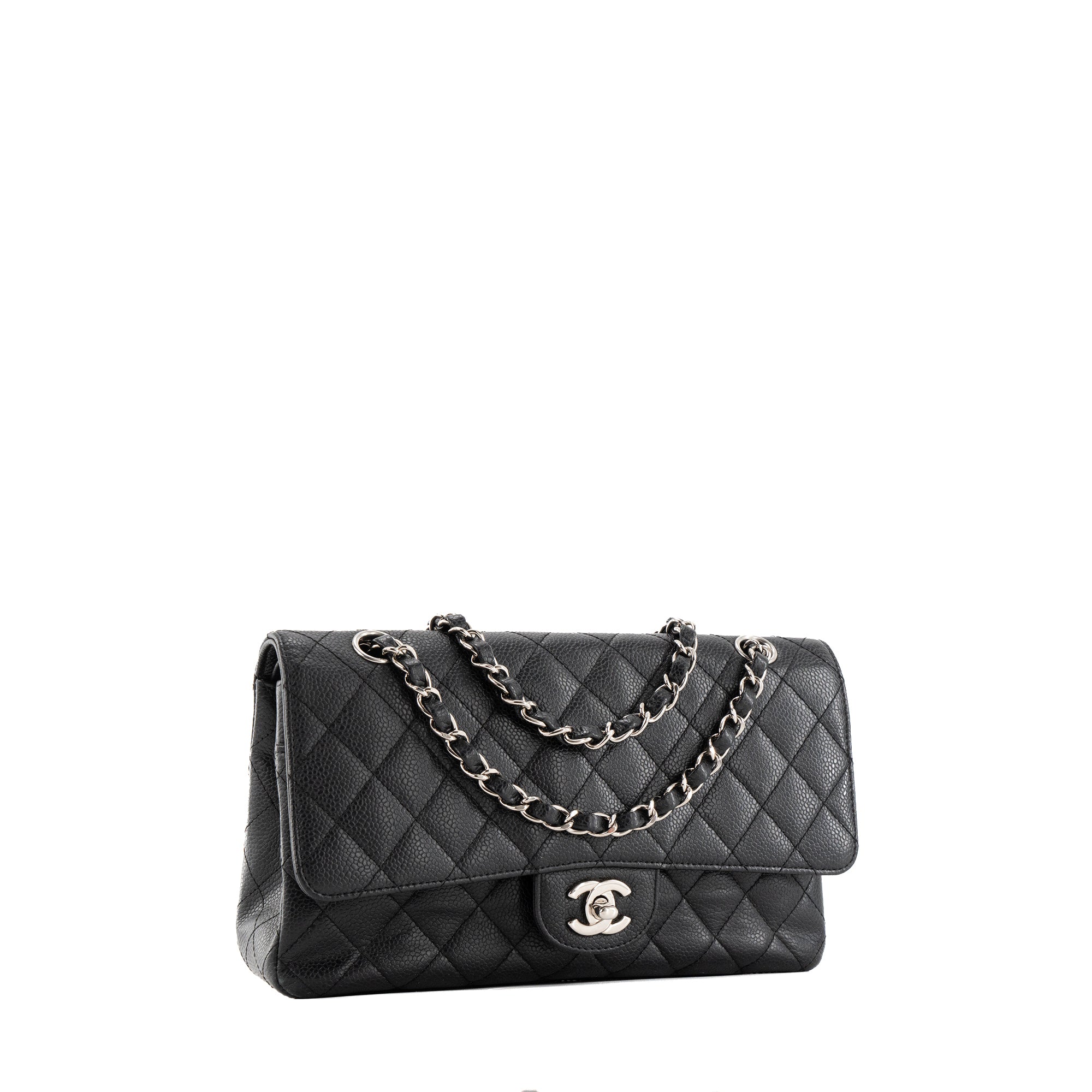 CHANEL - Sac à main Classique/Timeless 11.12 Chanel en cuir caviar noir