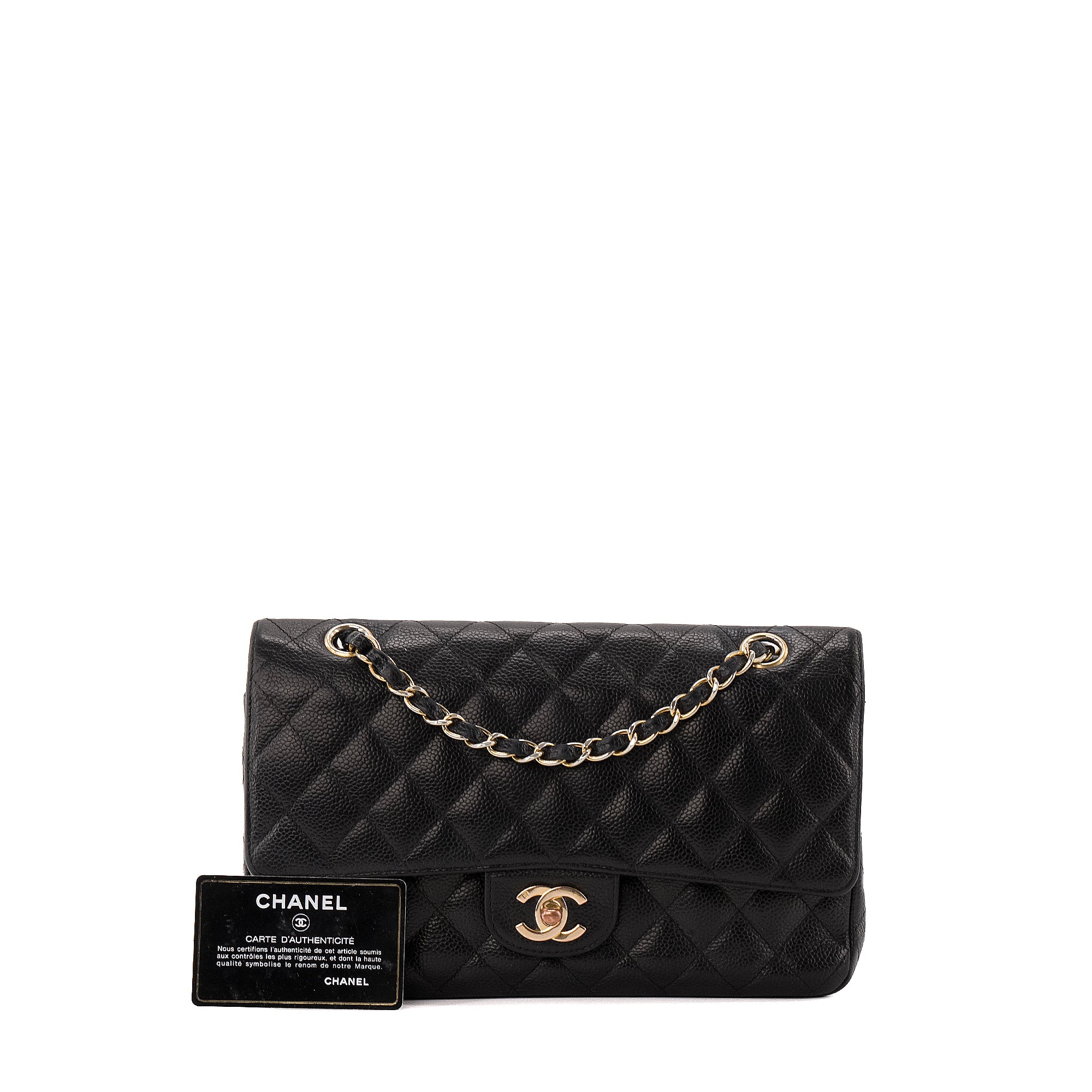 CHANEL - Sac à main Classique/Timeless 11.12 Chanel en cuir caviar noir vintage