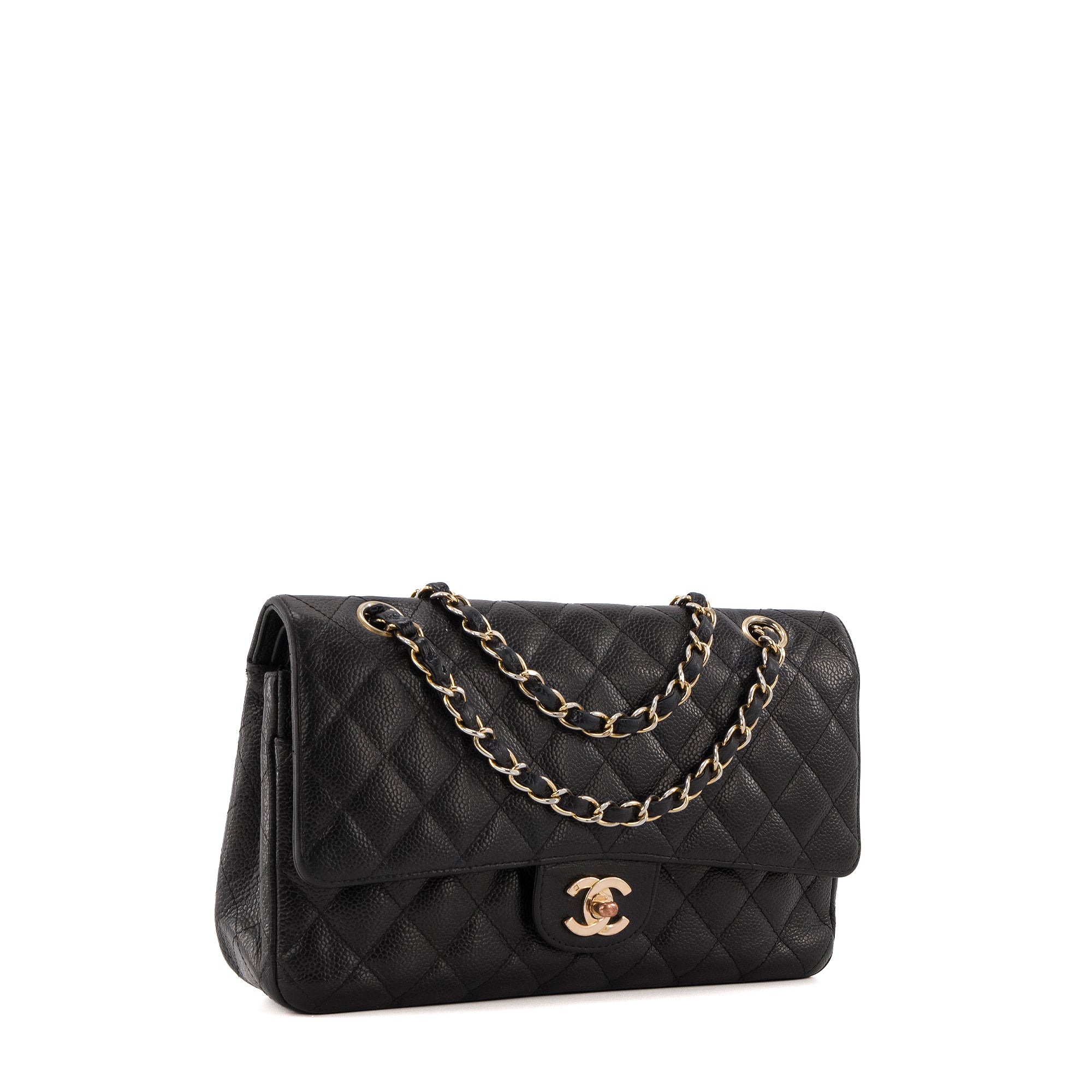 CHANEL - Sac à main Classique/Timeless 11.12 Chanel en cuir caviar noir vintage