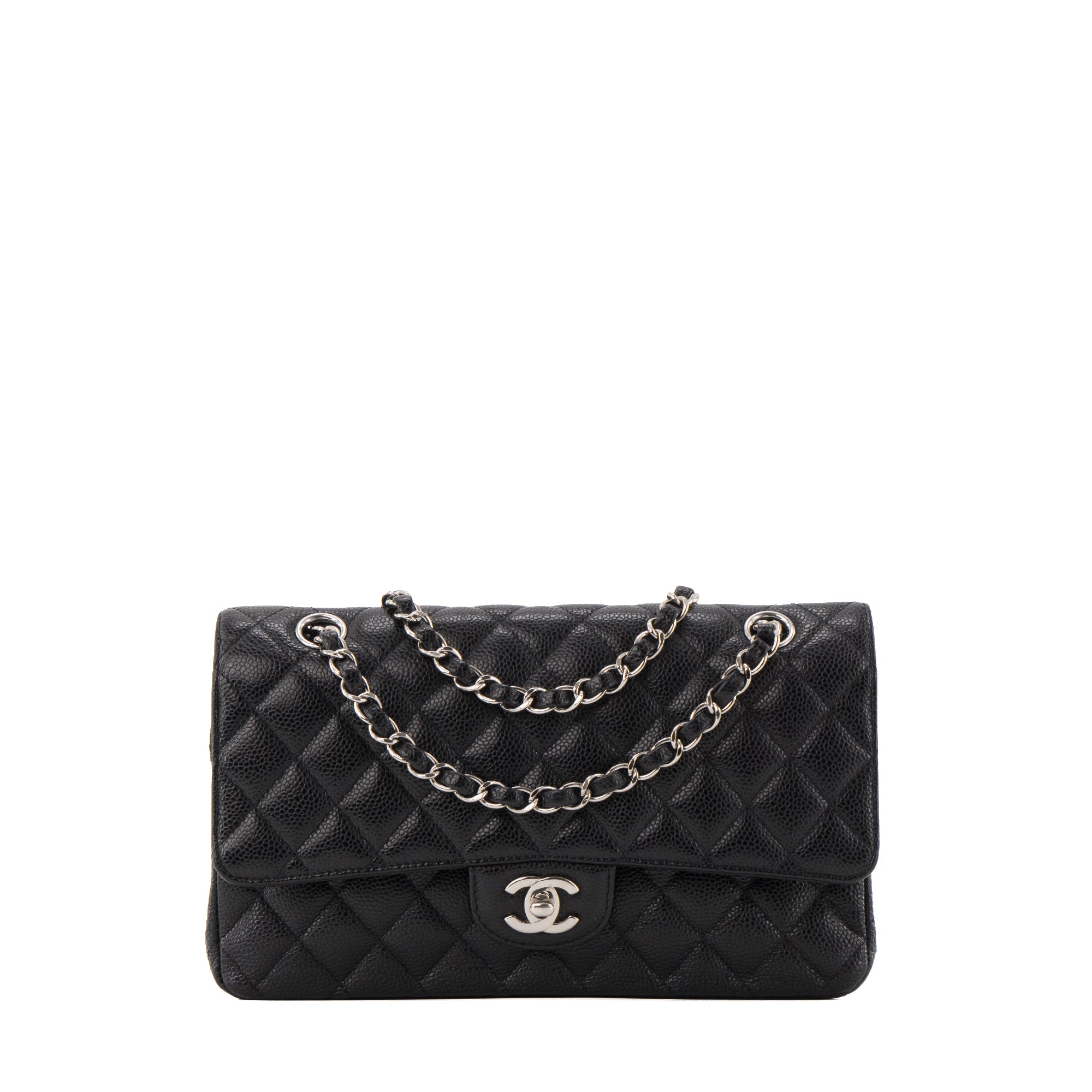 CHANEL - Sac à main Classique/Timeless 11.12 Chanel en cuir caviar noir