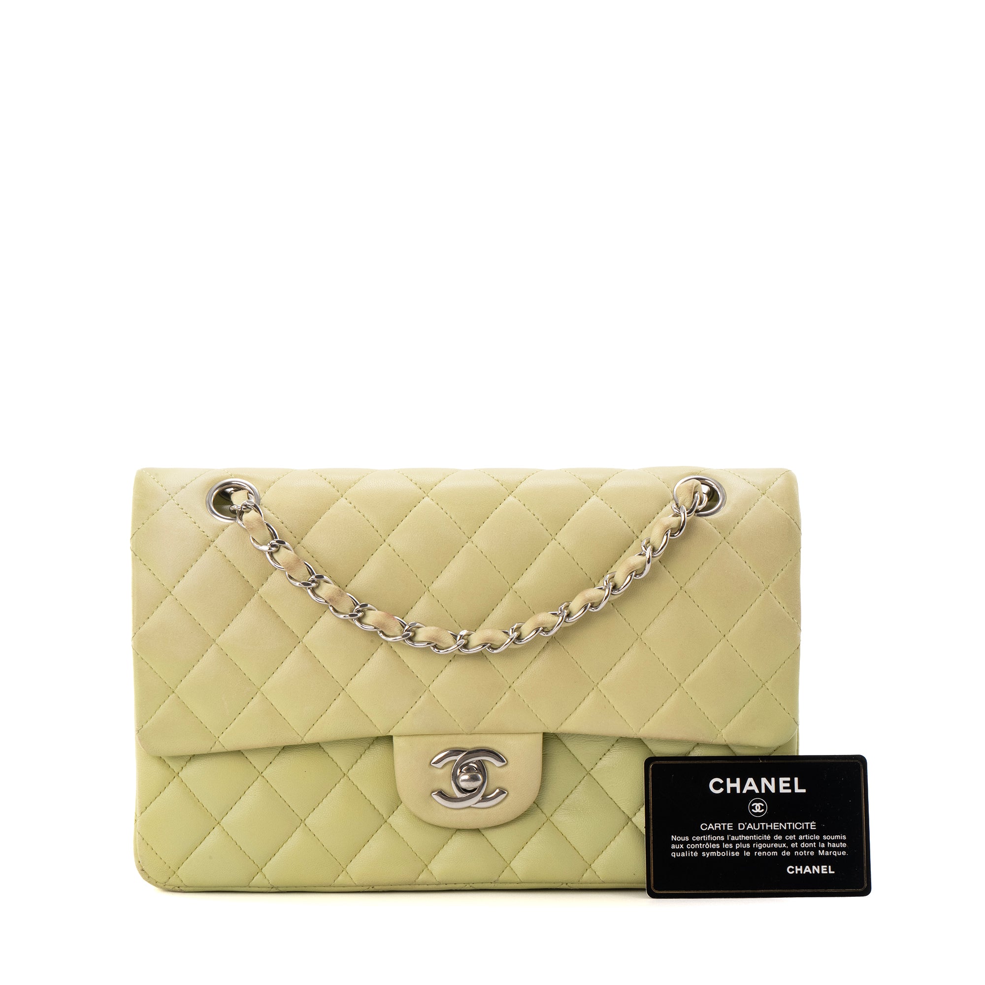 CHANEL - Sac à main Classique/Timeless 11.12 Chanel en cuir d'agneau vert