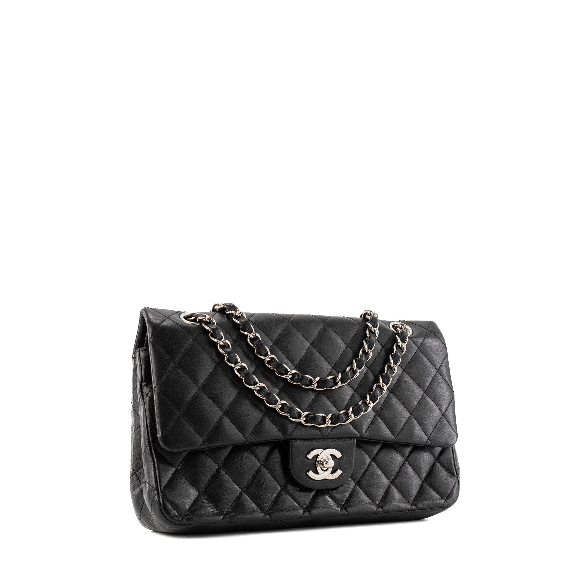 CHANEL - Sac à main Classique/Timeless 11.12 Chanel en cuir lisse noir